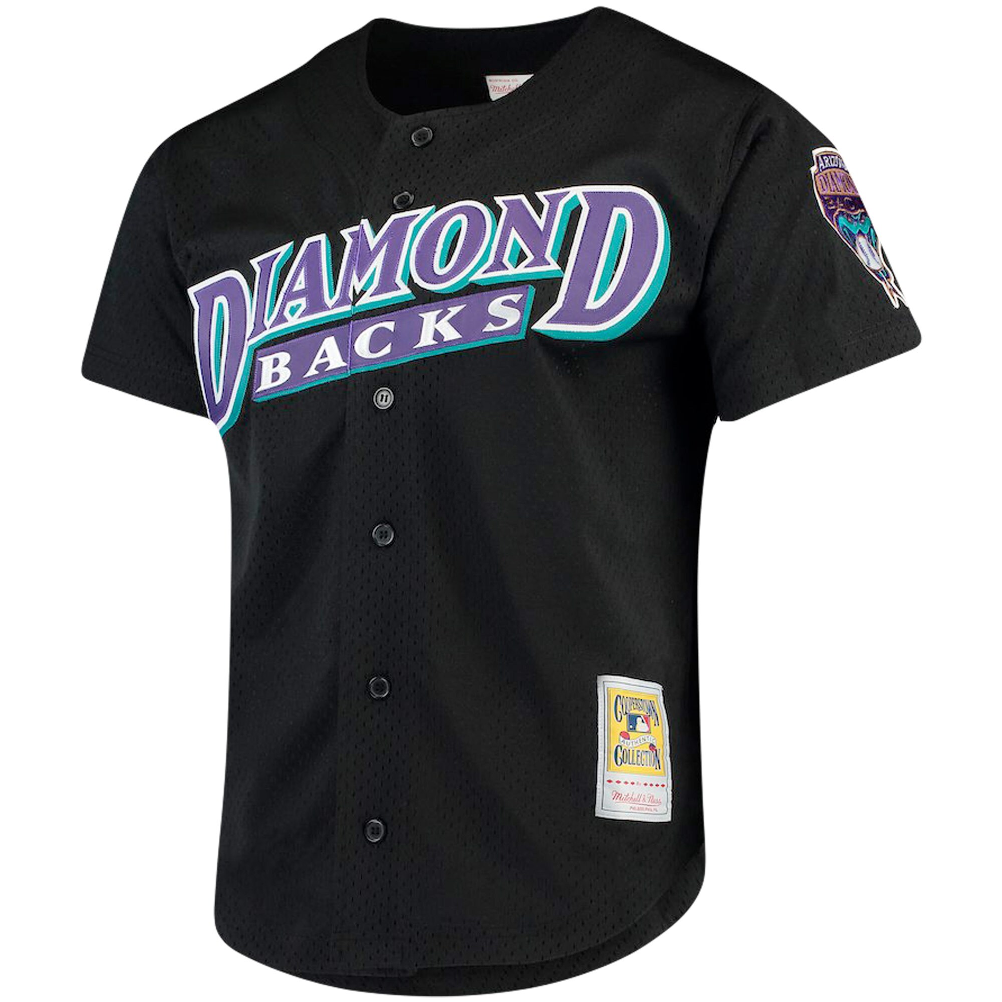 Randy Johnson Arizona Diamondbacks Mitchell & Ness Big & Tall Cooperstown Collection Mesh Button-Up Jersey- Black - vstockx