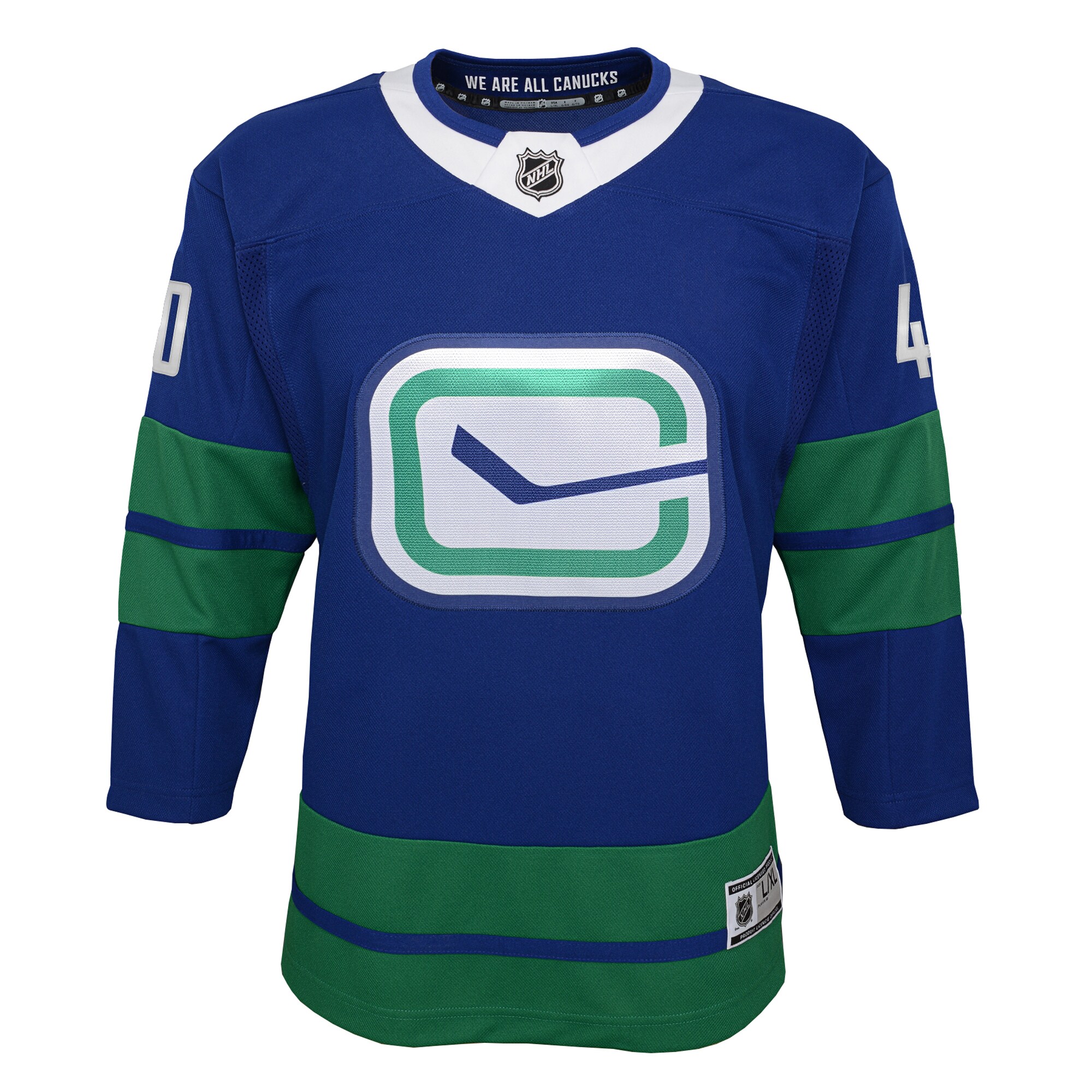 Elias Pettersson Vancouver Canucks Youth Royal 2019/20 Alternate Premier Player Jersey - vstockx