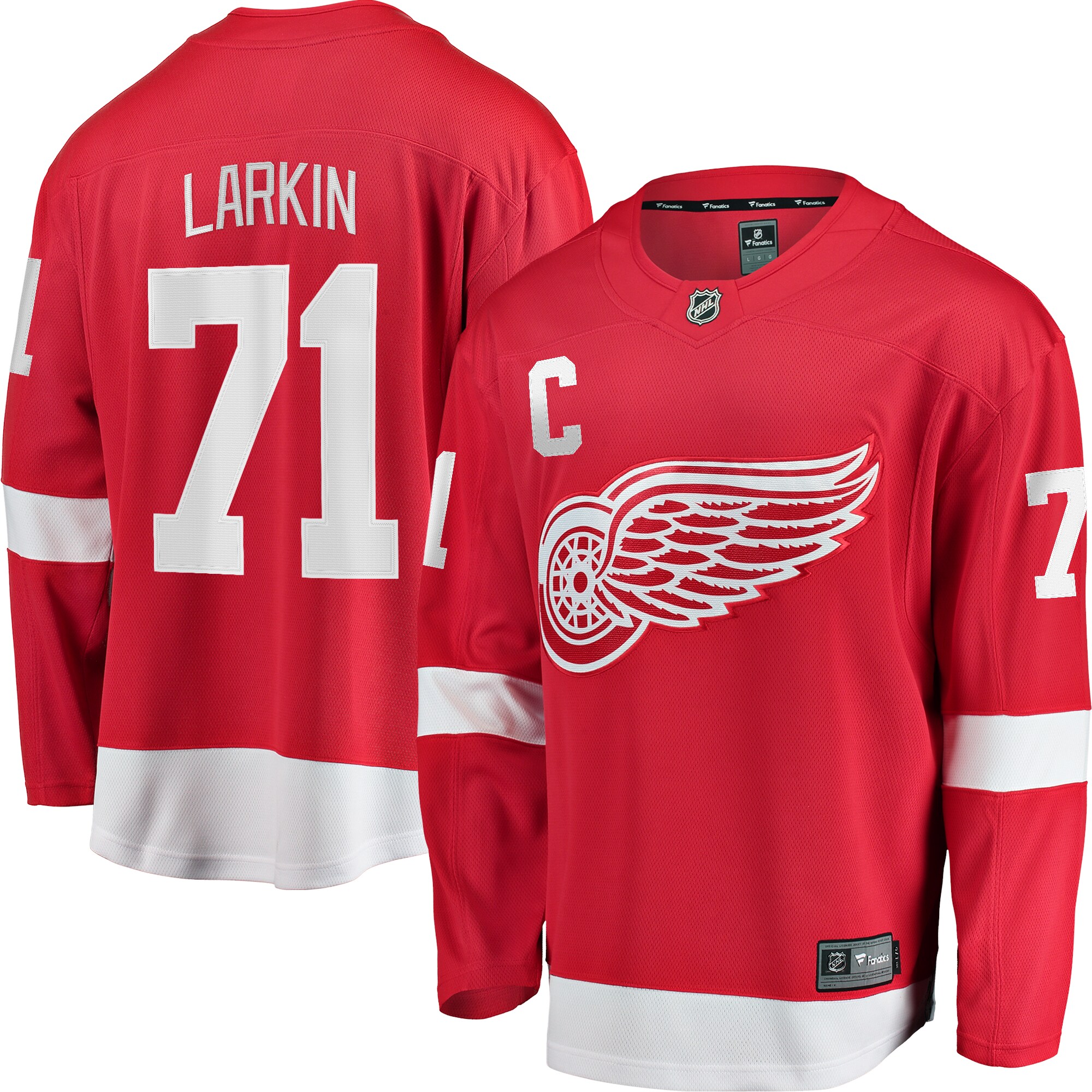 Dylan Larkin Detroit Red Wings Fanatics Branded Home Captain Premier Breakaway Player Jersey - Red - vstockx
