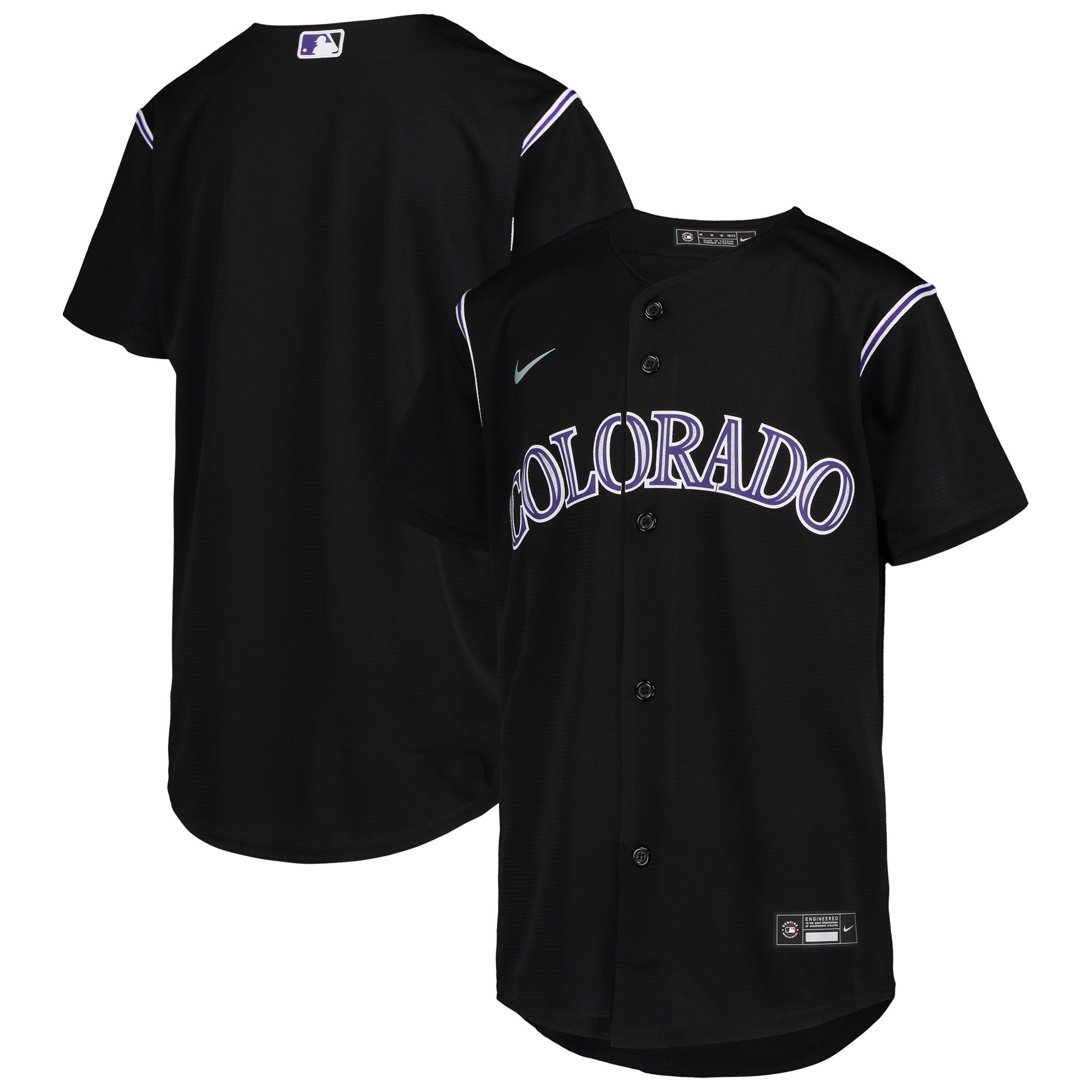 Colorado Rockies Nike Youth Alternate Replica Team Jersey - Black - vstockx