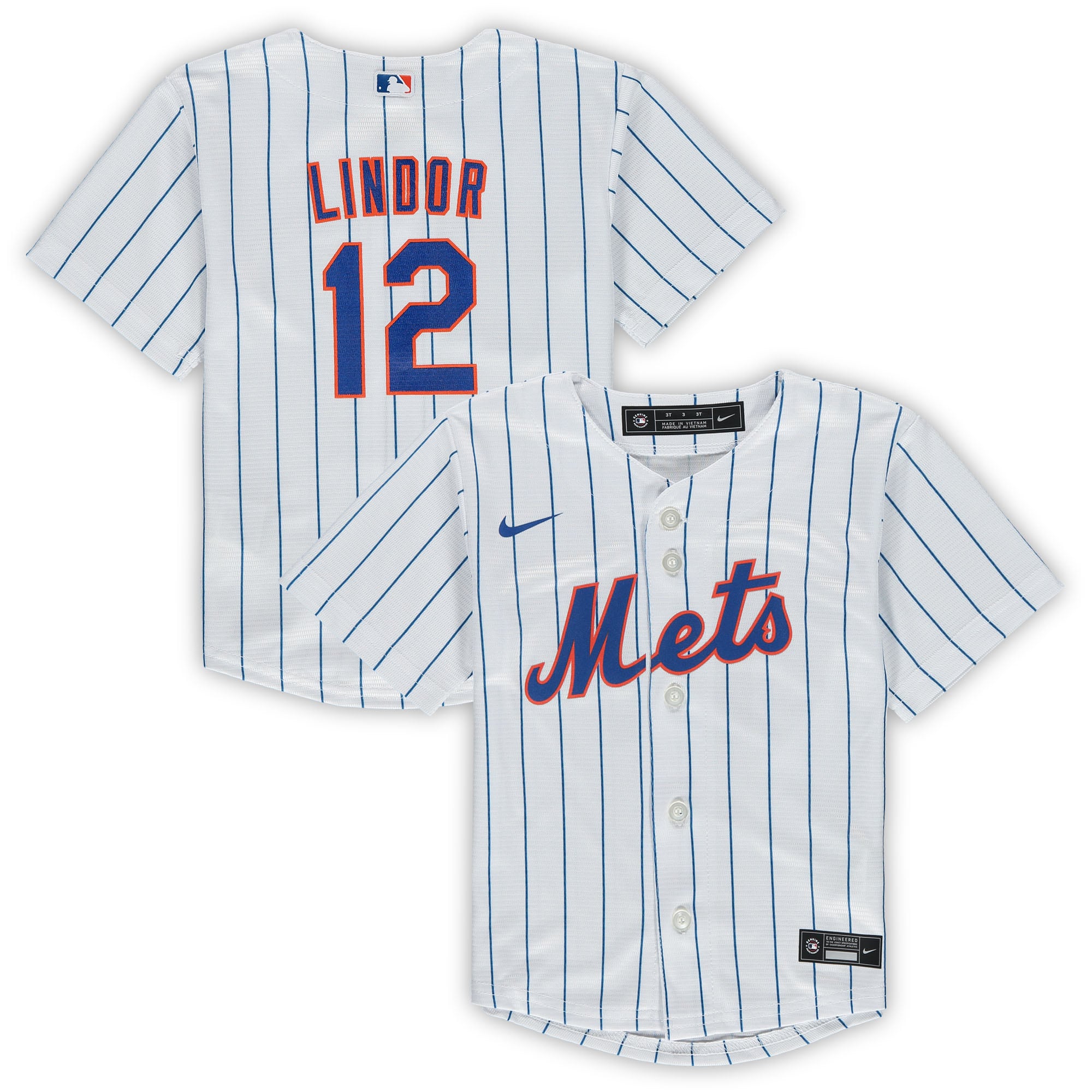 Francisco Lindor New York Mets Nike Toddler Replica Player Jersey - White - vstockx