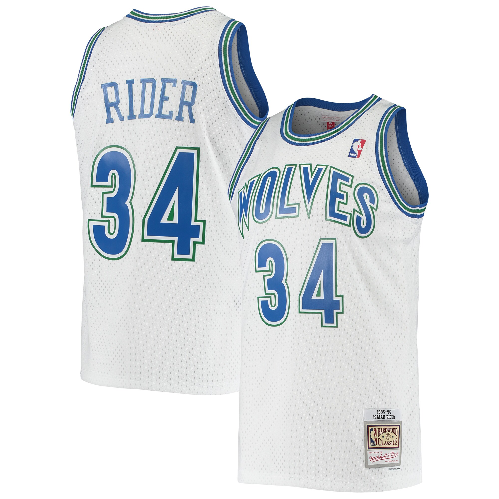 Isaiah Rider Minnesota Timberwolves Mitchell & Ness Hardwood Classics Swingman Jersey - White - vstockx