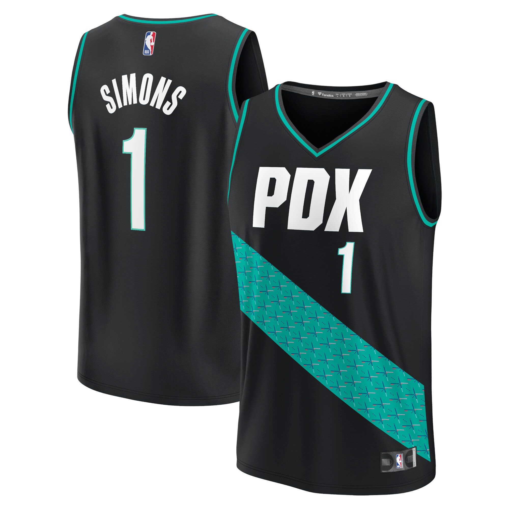 Anfernee Simons Portland Trail Blazers Fanatics Branded 2022/23 Fastbreak Jersey - City Edition - Black - vstockx