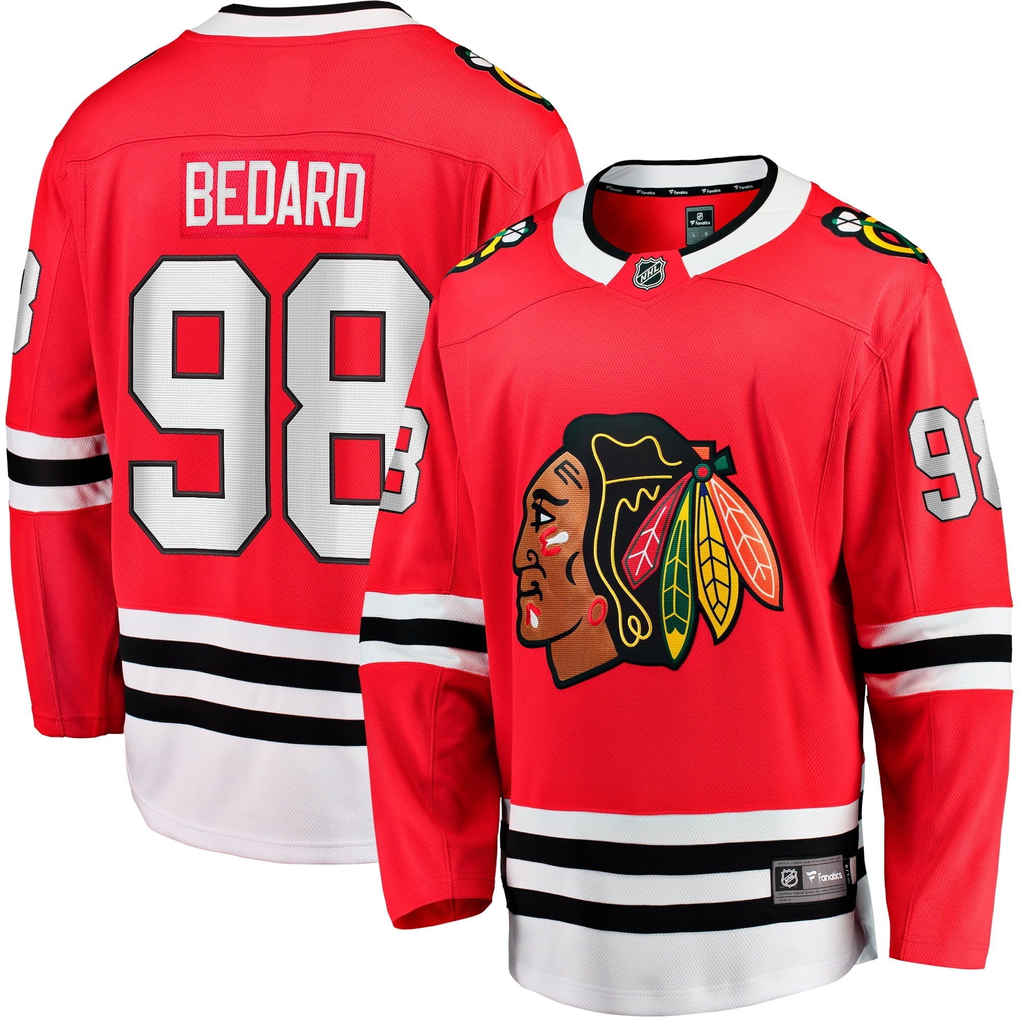 Men's Fanatics Branded Connor Bedard Red Chicago Blackhawks 2023 NHL Draft Home Breakaway Player Jersey - vstockx