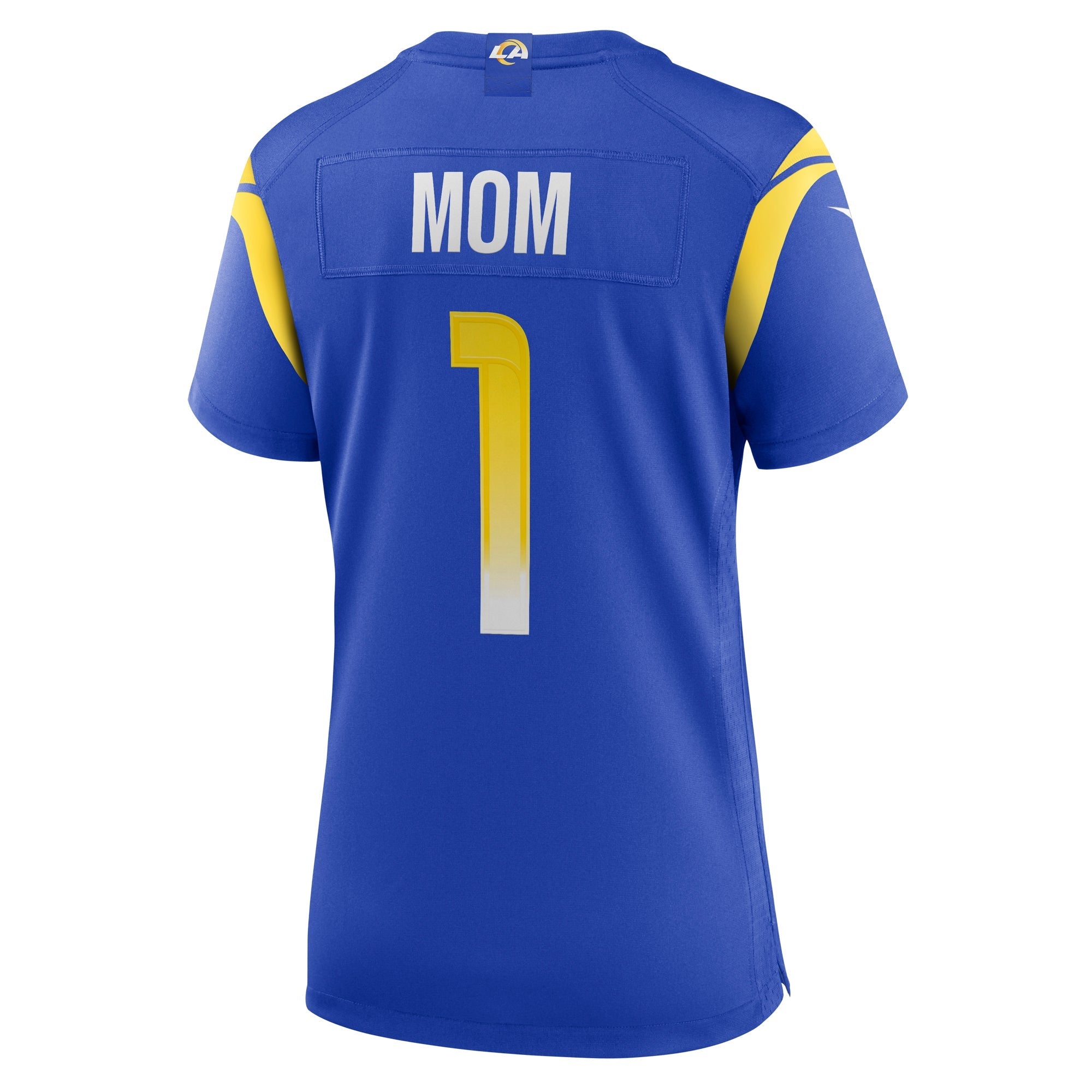Women's Nike Number 1 Mom Royal Los Angeles Rams Game Jersey - vstockx