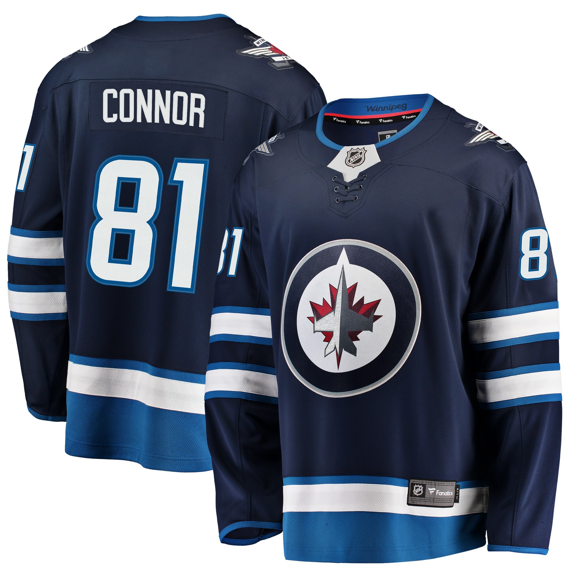 Kyle Connor Winnipeg Jets Fanatics Branded Breakaway Replica Jersey - Navy - vstockx
