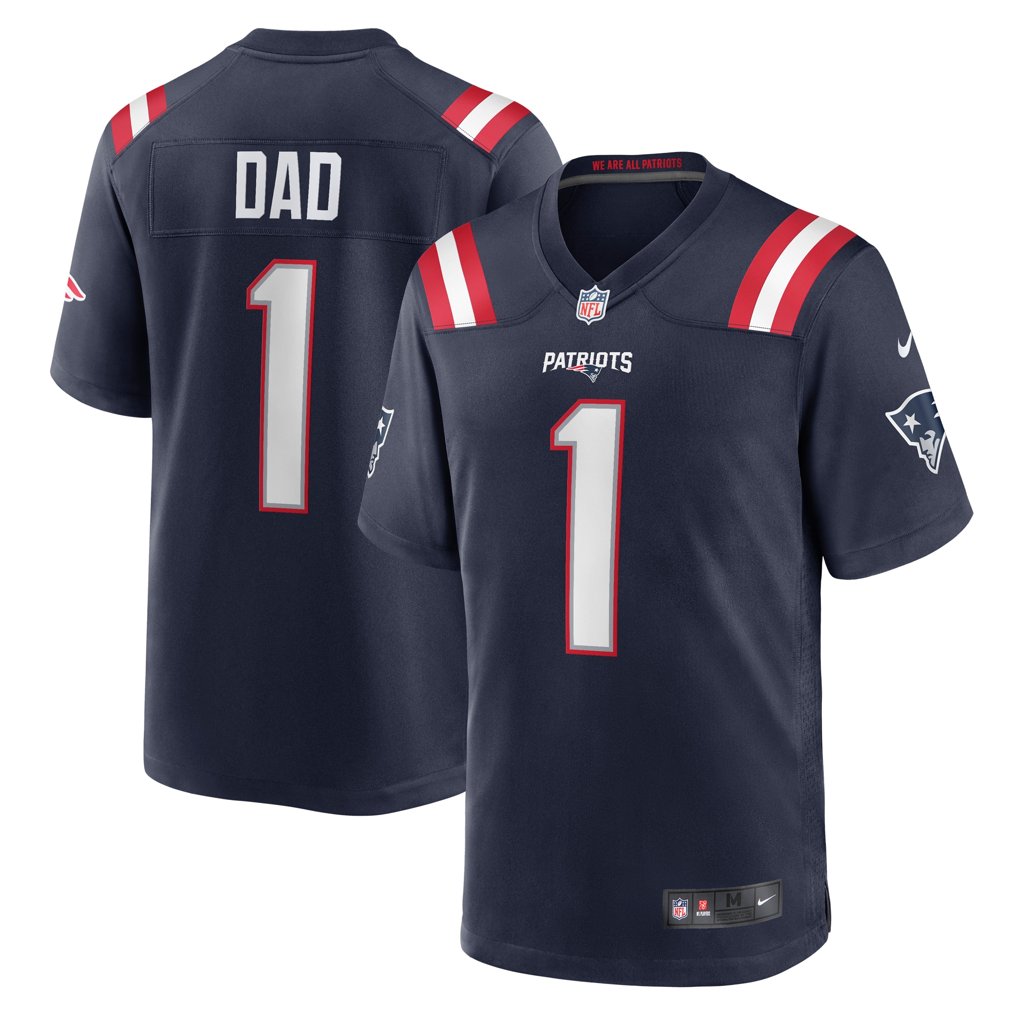 Number 1 Dad New England Patriots Nike Game Jersey - Navy - vstockx
