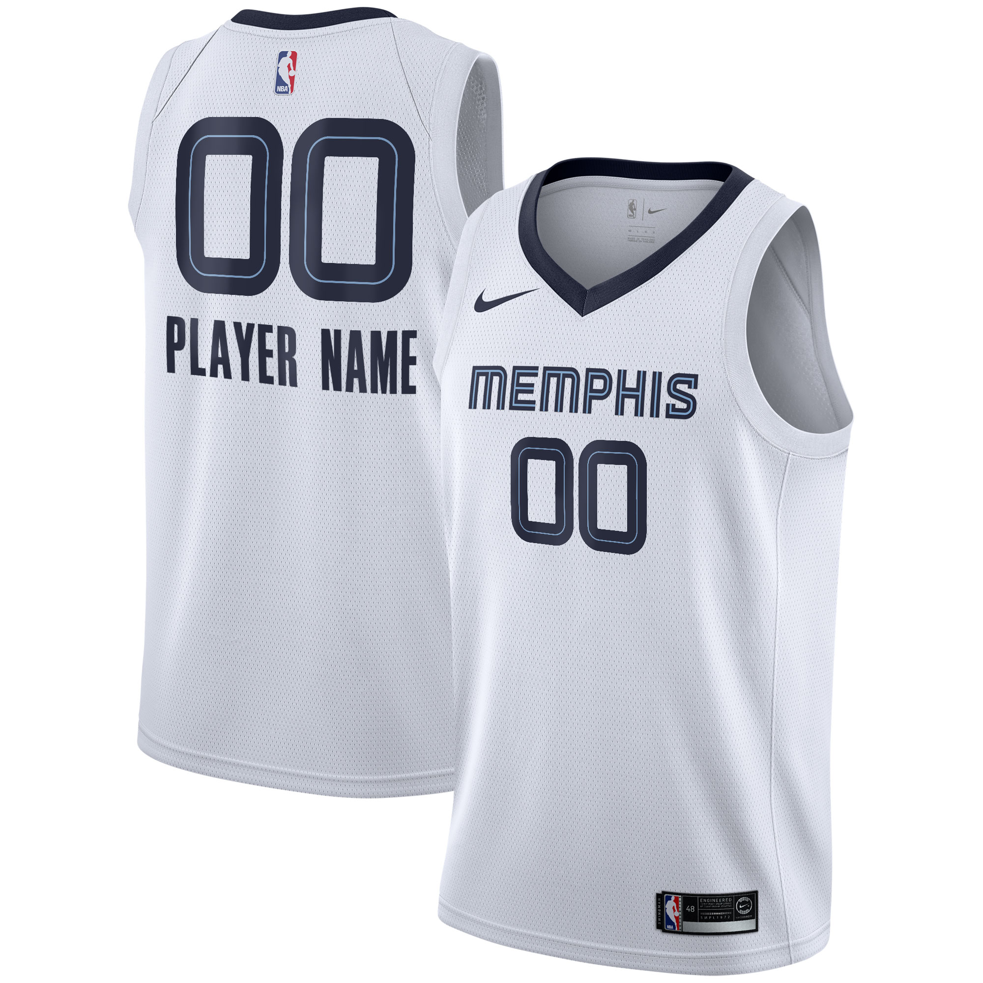 Memphis Grizzlies Nike 2020/21 Swingman Custom Jersey - Association Edition - White - vstockx