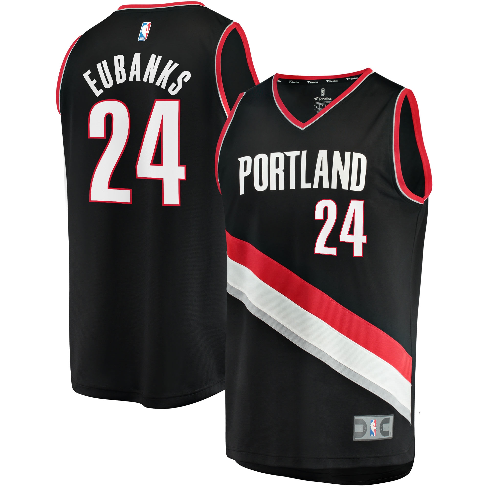 Drew Eubanks Portland Trail Blazers Fanatics Branded 2022/23 Fast Break Replica Player Jersey - Icon - Black - vstockx