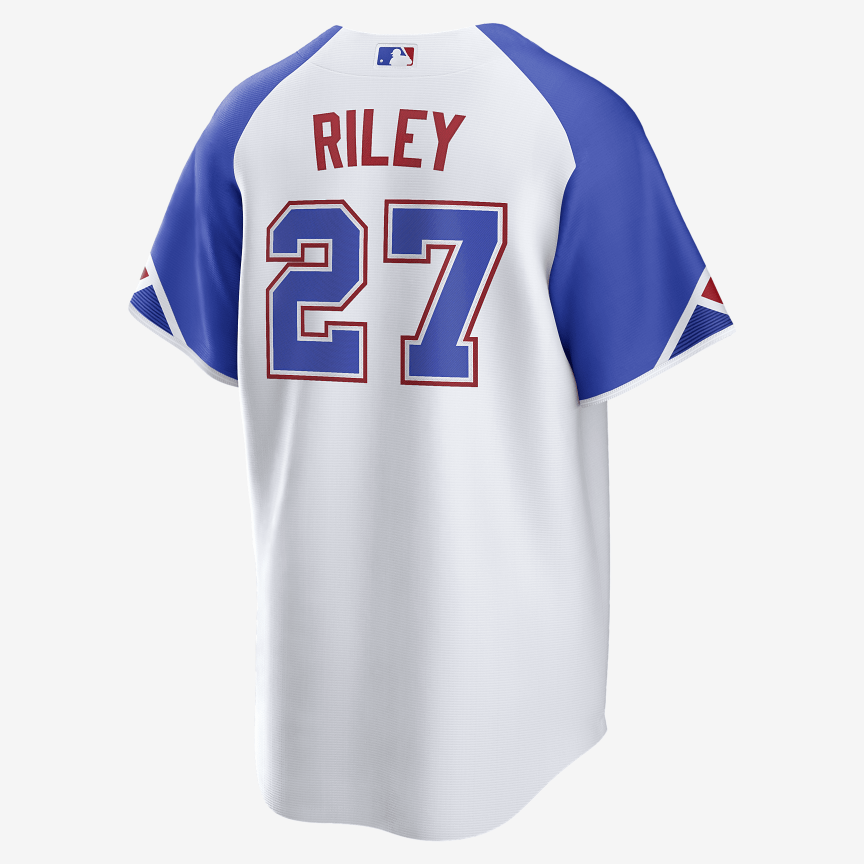 MLB Atlanta Braves City Connect (Austin Riley) Men's Replica Baseball Jersey - White/Royal Blue - vstockx