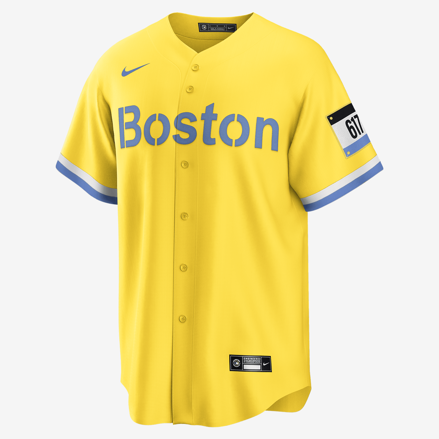 MLB Boston Red Sox City Connect (David Ortiz) Men's Replica Baseball Jersey - Gold/Light Blue - vstockx