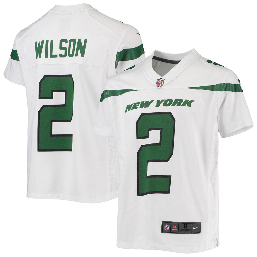 Youth New York Jets Zach Wilson Game Jersey- White - vstockx
