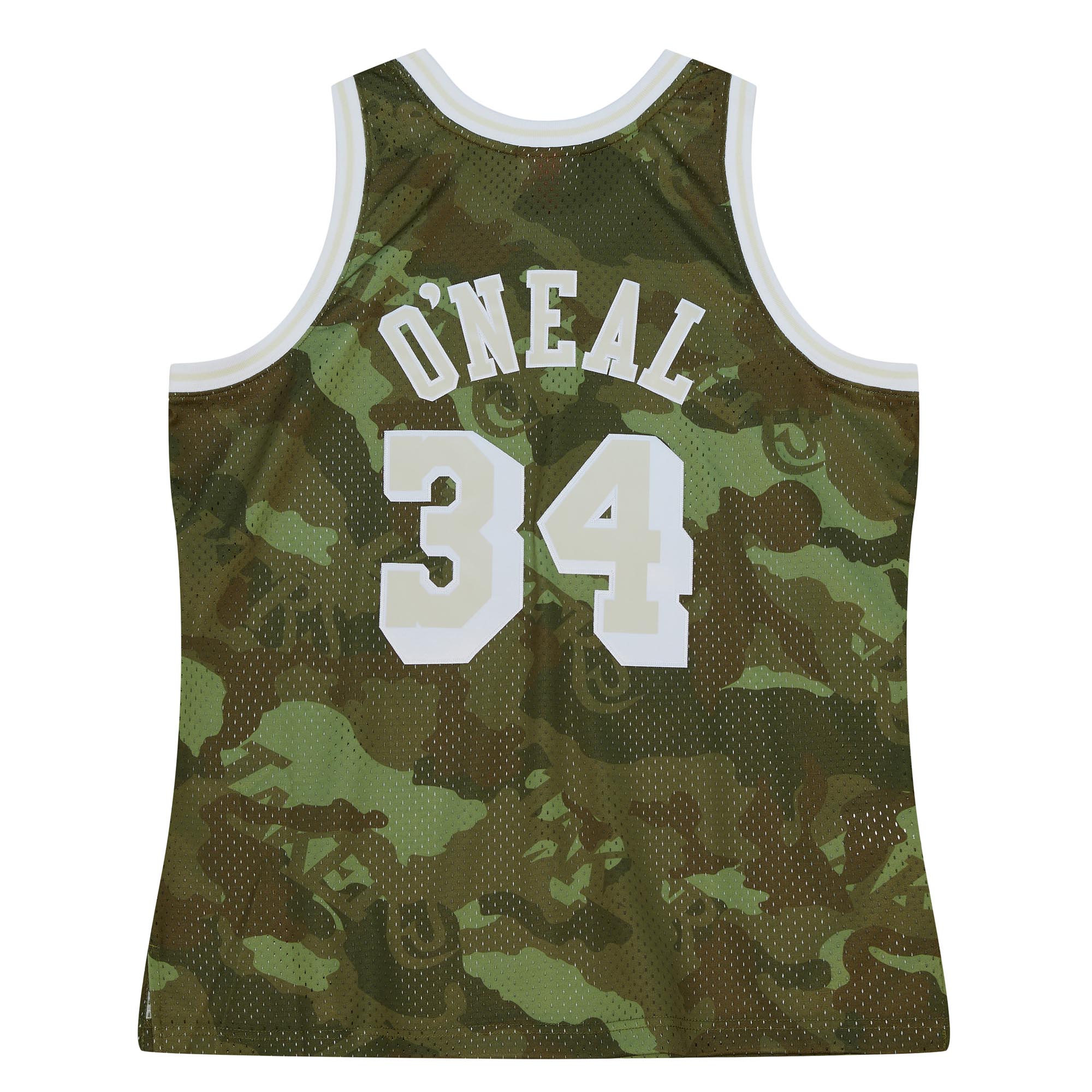 Shaquille O'Neal Los Angeles Lakers Mitchell & Ness Hardwood Classics 1996/97 Ghost Green Swingman Jersey - Camo - vstockx