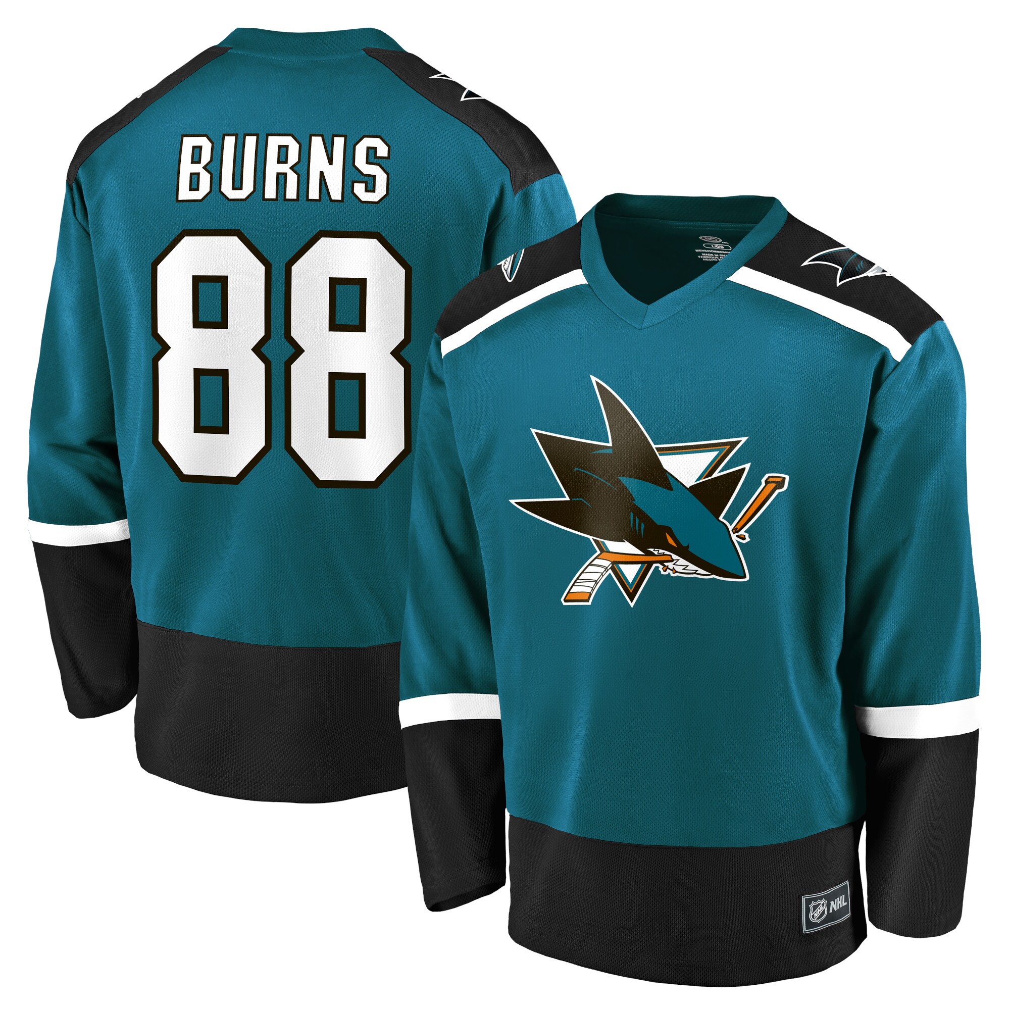 Men's Brent Burns Teal San Jose Sharks Player Jersey - vstockx