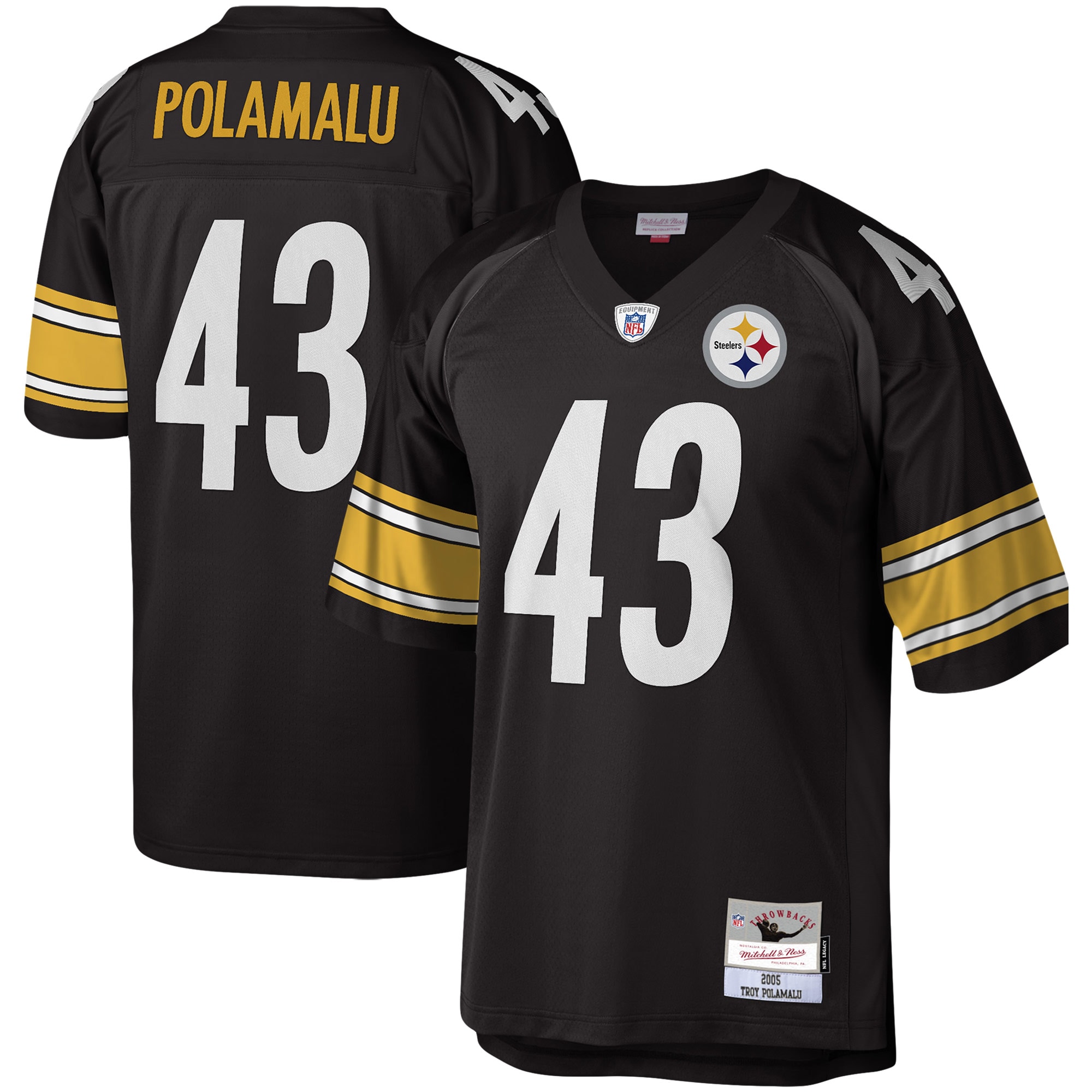 Troy Polamalu Pittsburgh Steelers Mitchell & Ness Legacy Replica Jersey - Black - vstockx