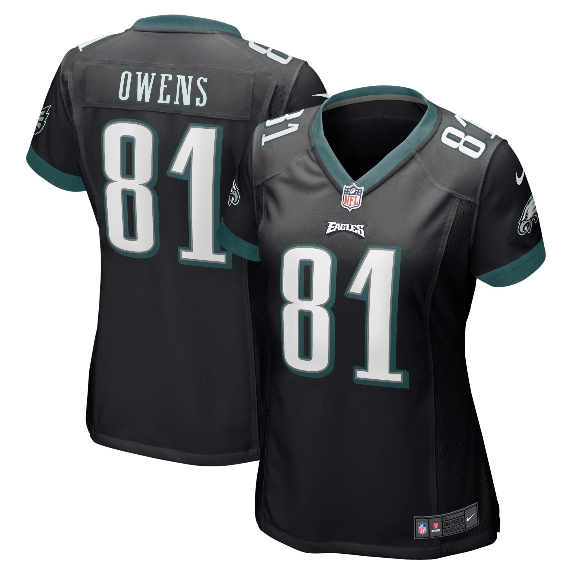 Women's Nike Terrell Owens Black Philadelphia Eagles Retired Player Jersey - vstockx