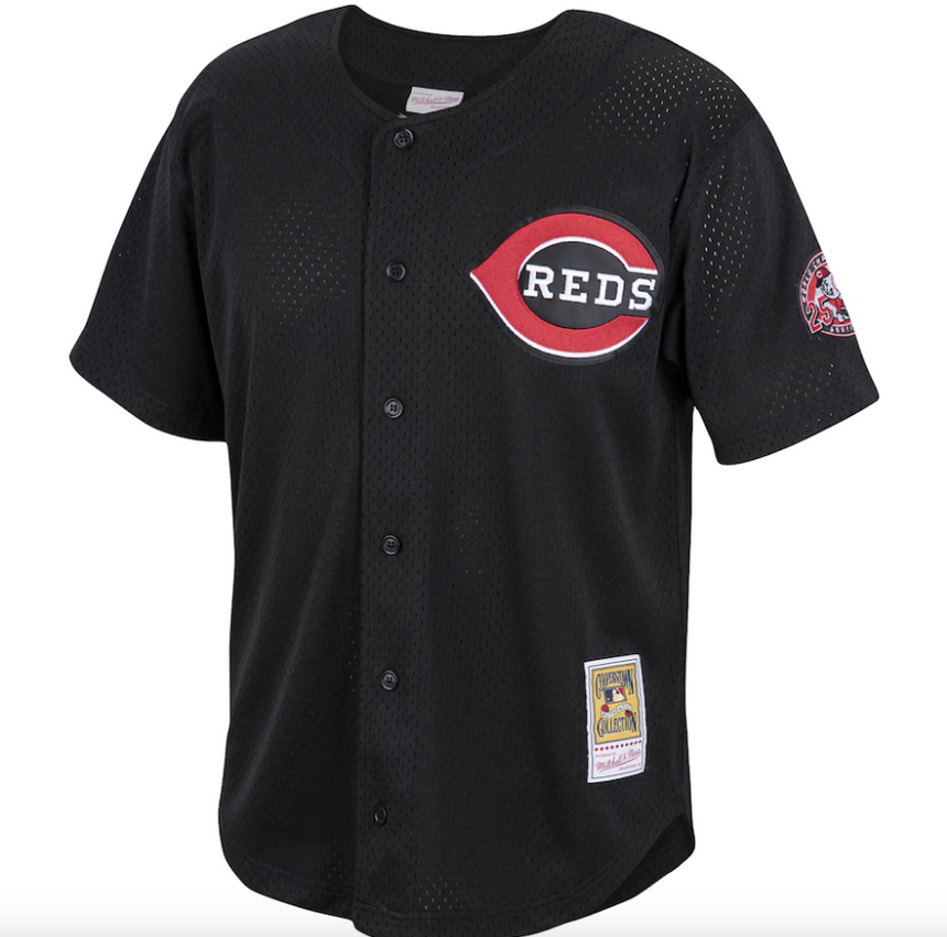 Men's Cincinnati Reds Ken Griffey Jr. Mitchell & Ness Black Cooperstown Collection Batting Practice Jersey - vstockx
