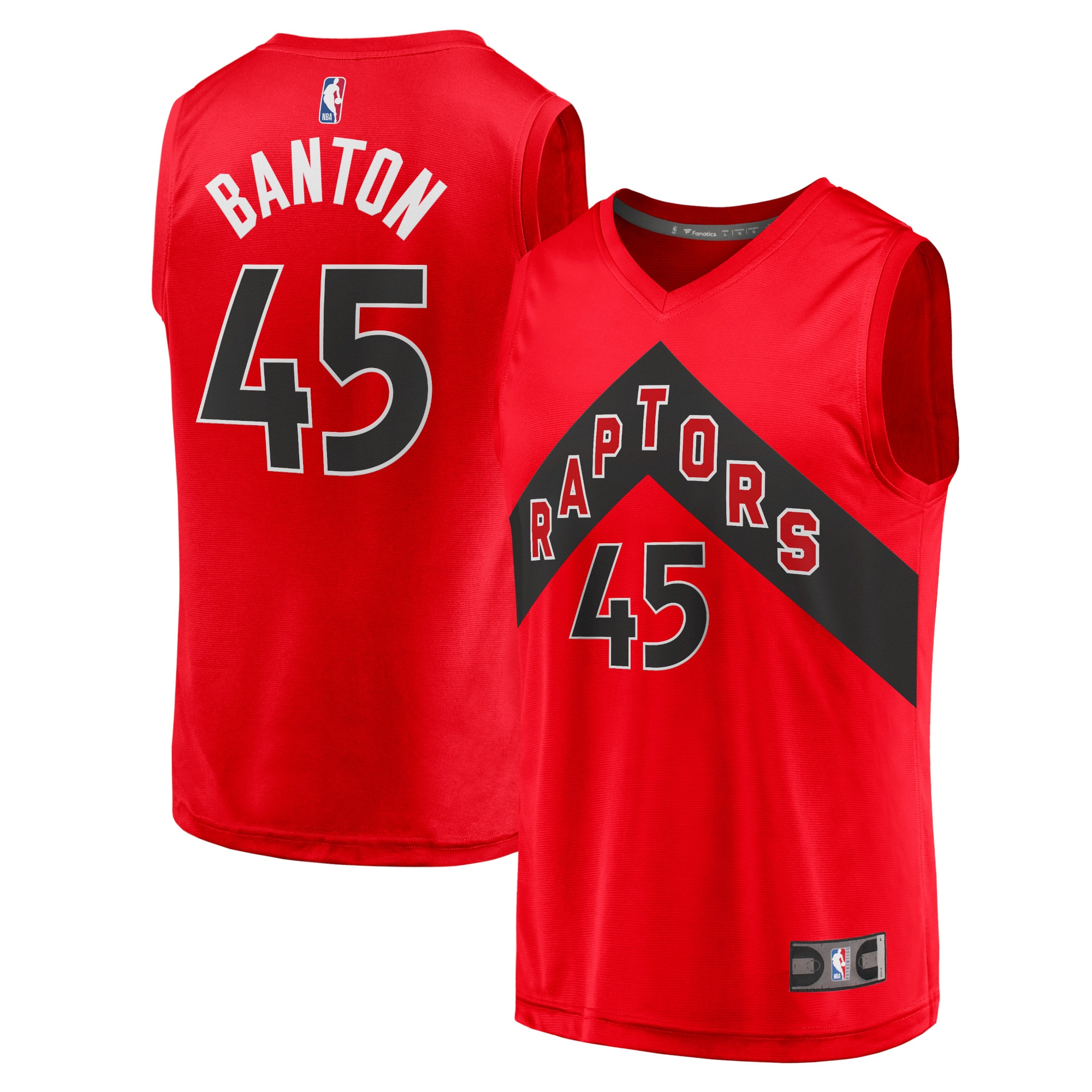 Dalano Banton Toronto Raptors Fanatics Branded 2021/22 Fast Break Replica Jersey - Icon Edition - Red - vstockx