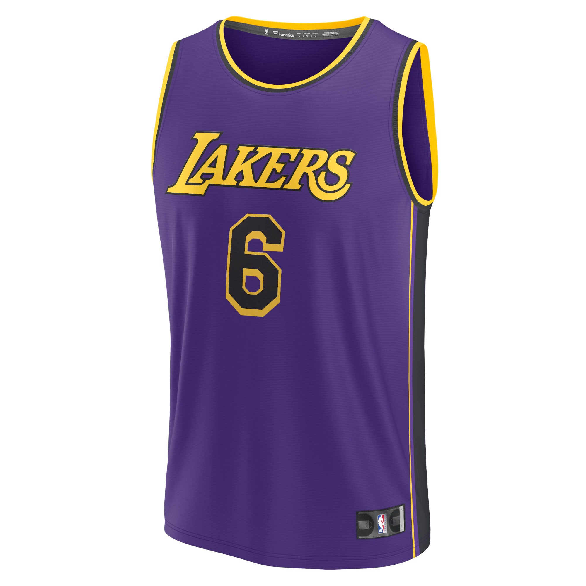 LeBron James Los Angeles Lakers Fanatics Branded Fast Break Replica Player Jersey - Statement Edition - Purple - vstockx