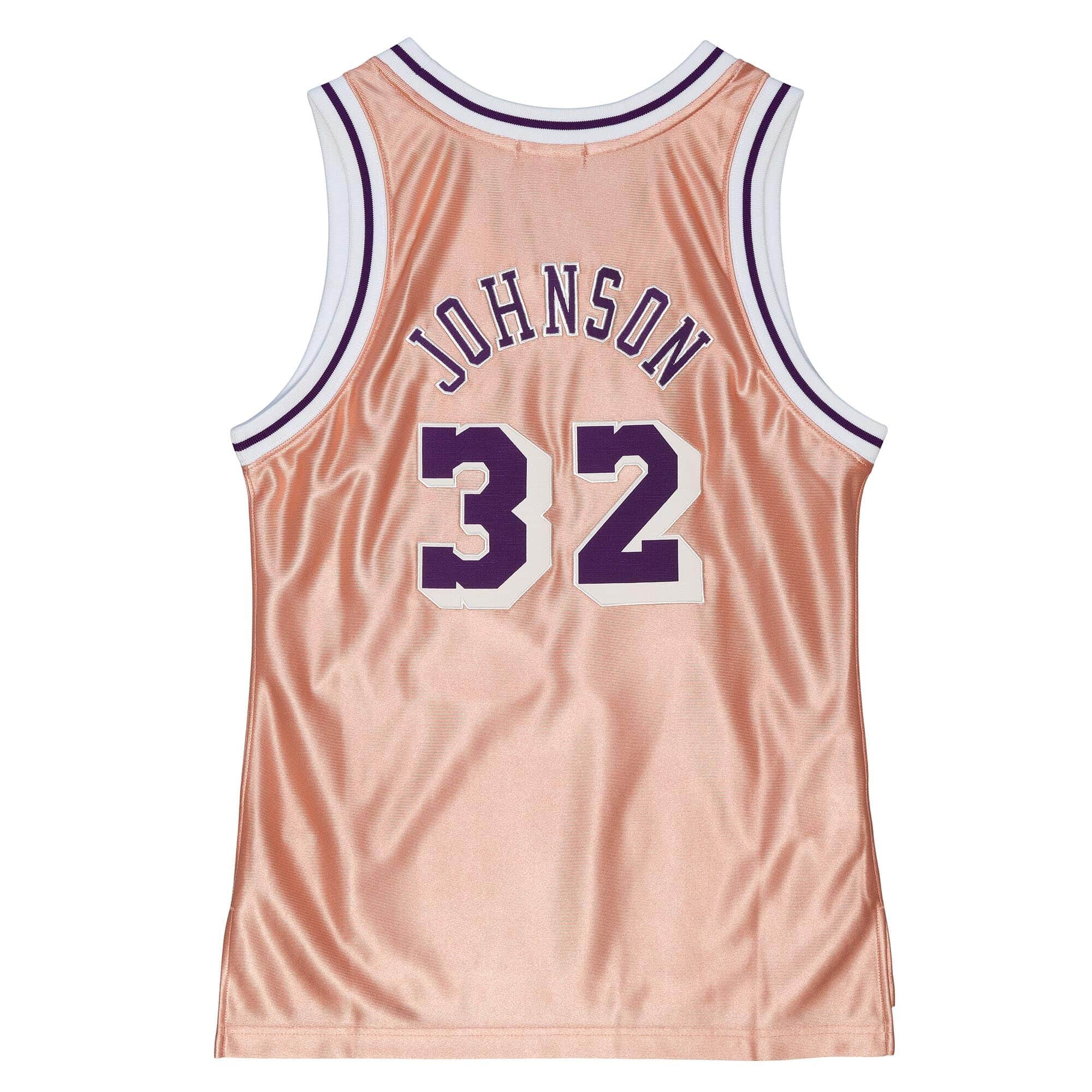 Womens 75th Anniversary Rose Gold Swingman Magic Johnson Los Angeles Lakers 1984-85 Jersey - vstockx
