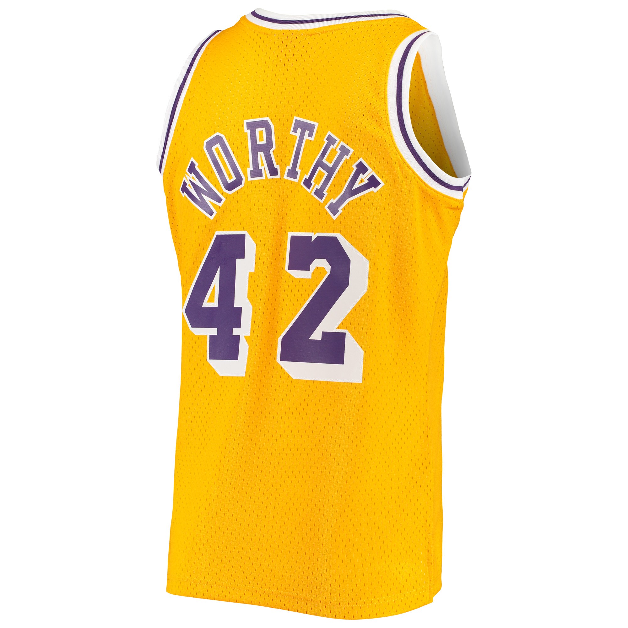 James Worthy Los Angeles Lakers Mitchell & Ness Hardwood Classics Swingman Jersey - Gold - vstockx