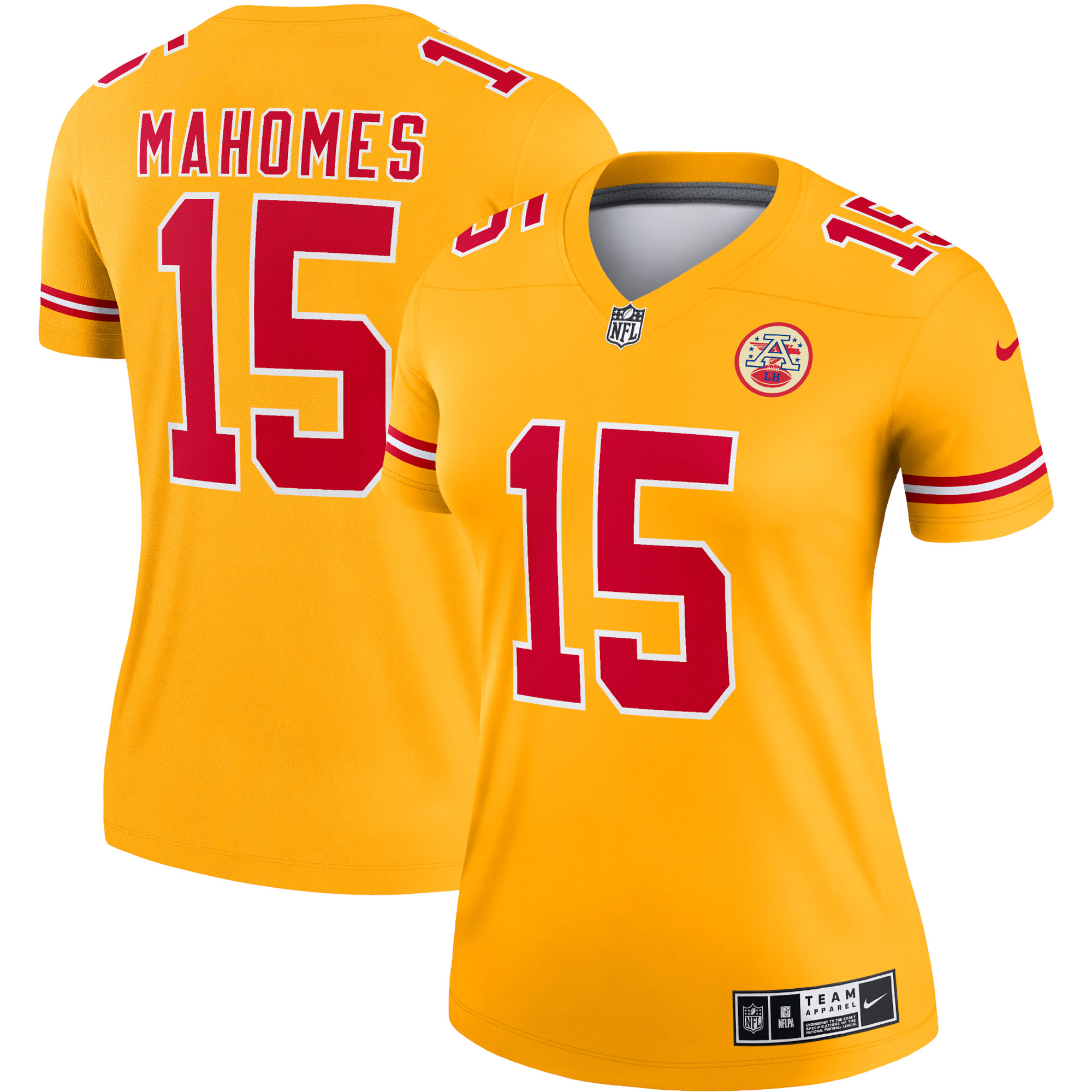 Patrick Mahomes Kansas City Chiefs Nike Women's Inverted Legend Jersey - Gold - vstockx