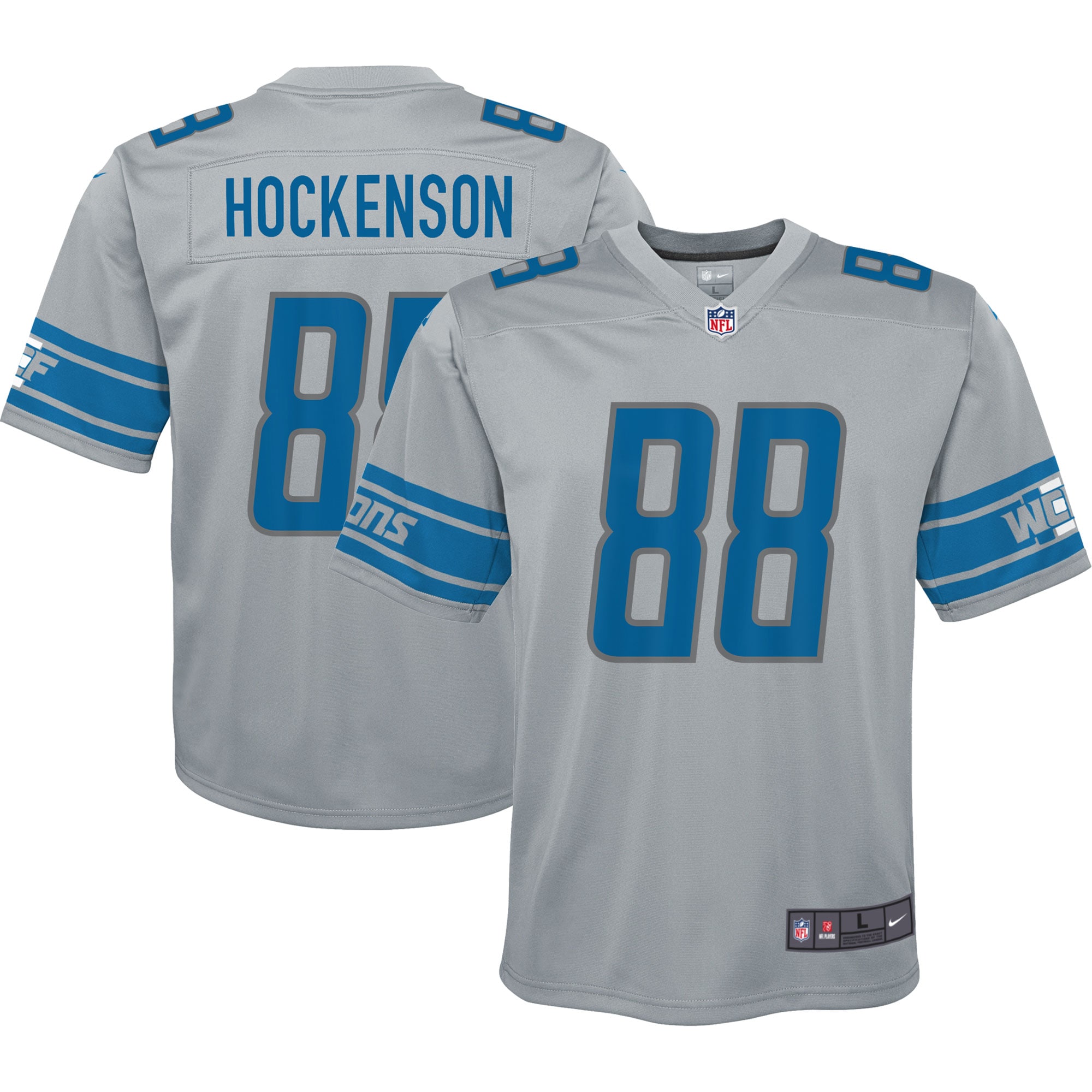 T.J. Hockenson Detroit Lions Nike Youth Inverted Game Jersey - Silver - vstockx