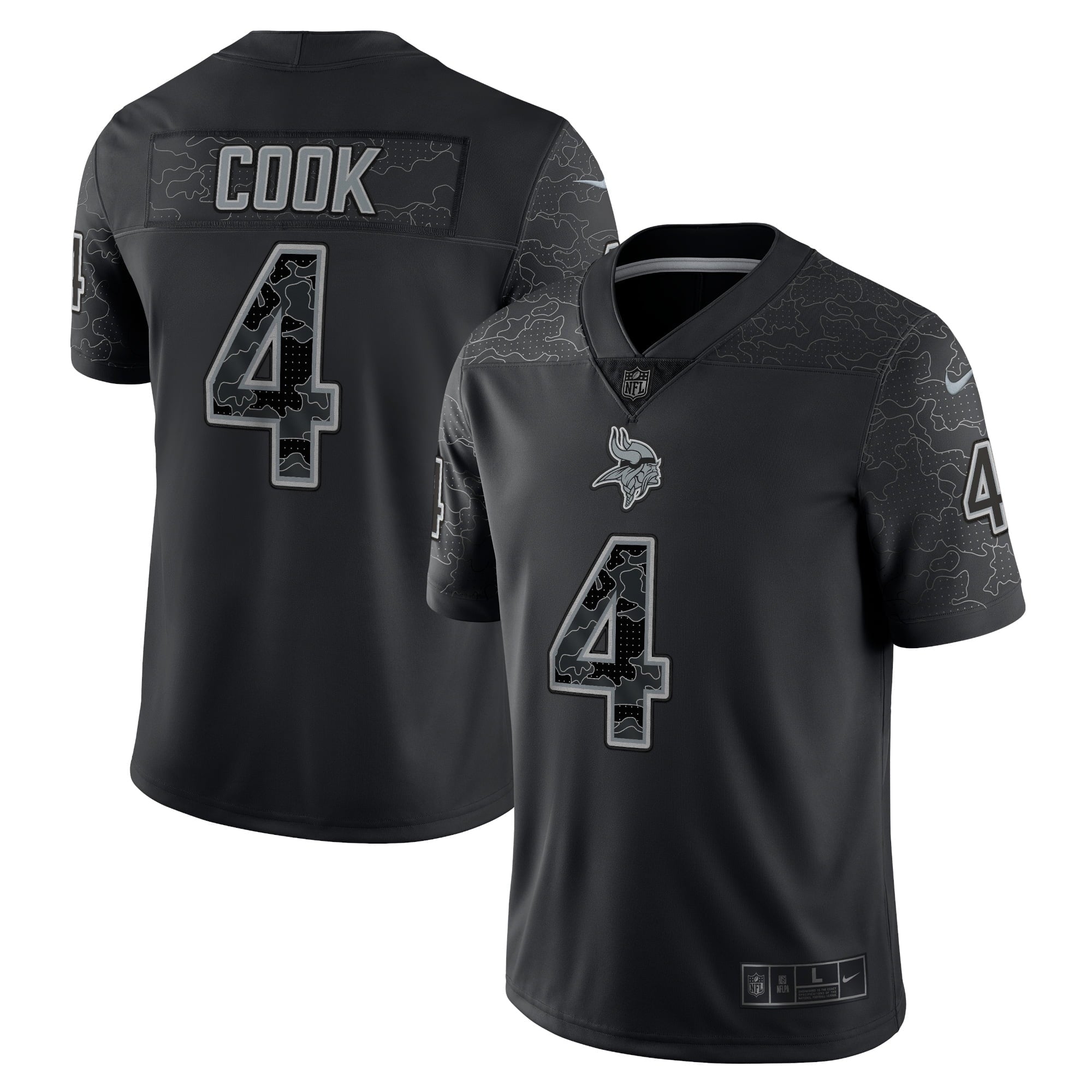Men's Nike Dalvin Cook Black Minnesota Vikings RFLCTV Limited Jersey - vstockx