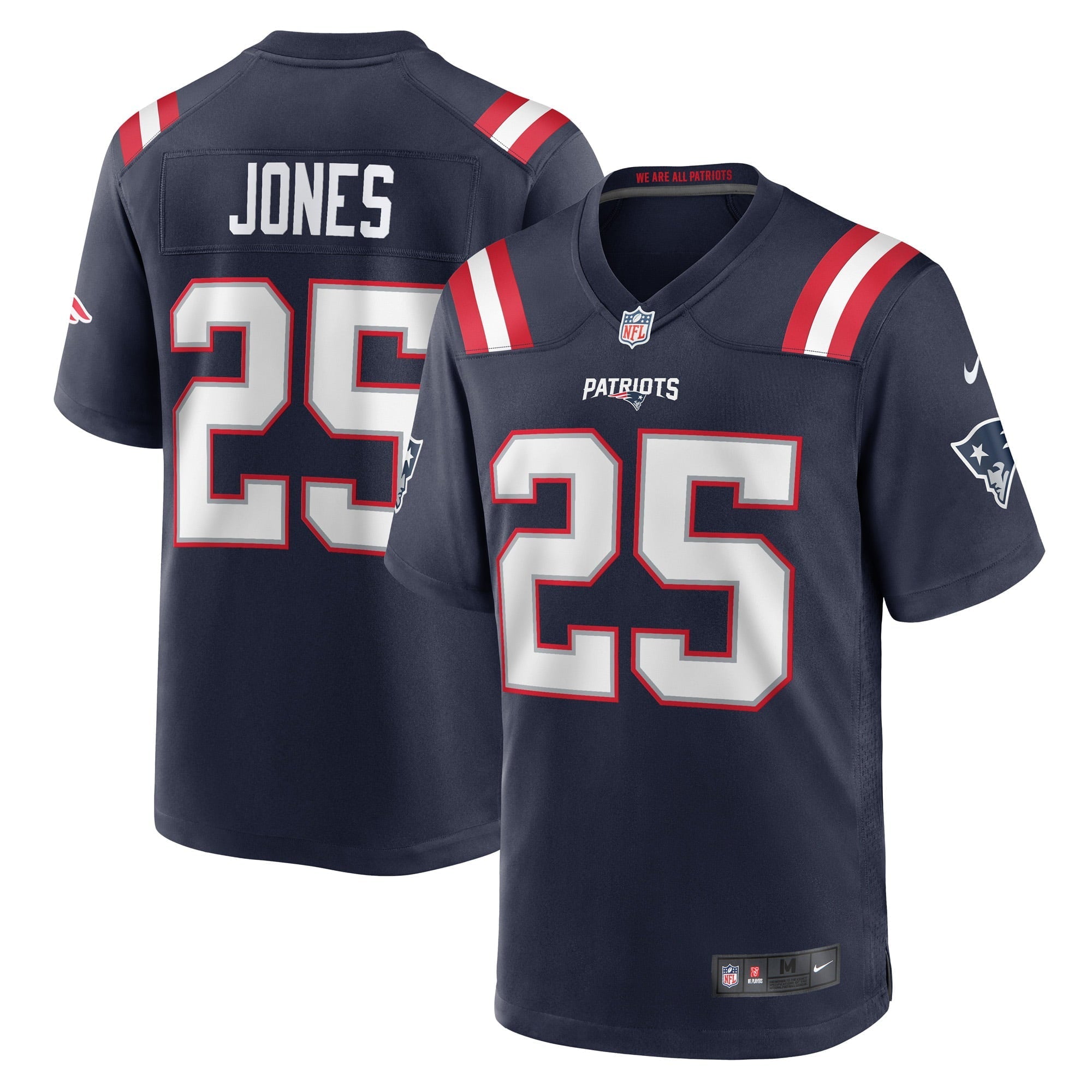 Men's Nike Marcus Jones Navy New England Patriots Game Player Jersey - vstockx