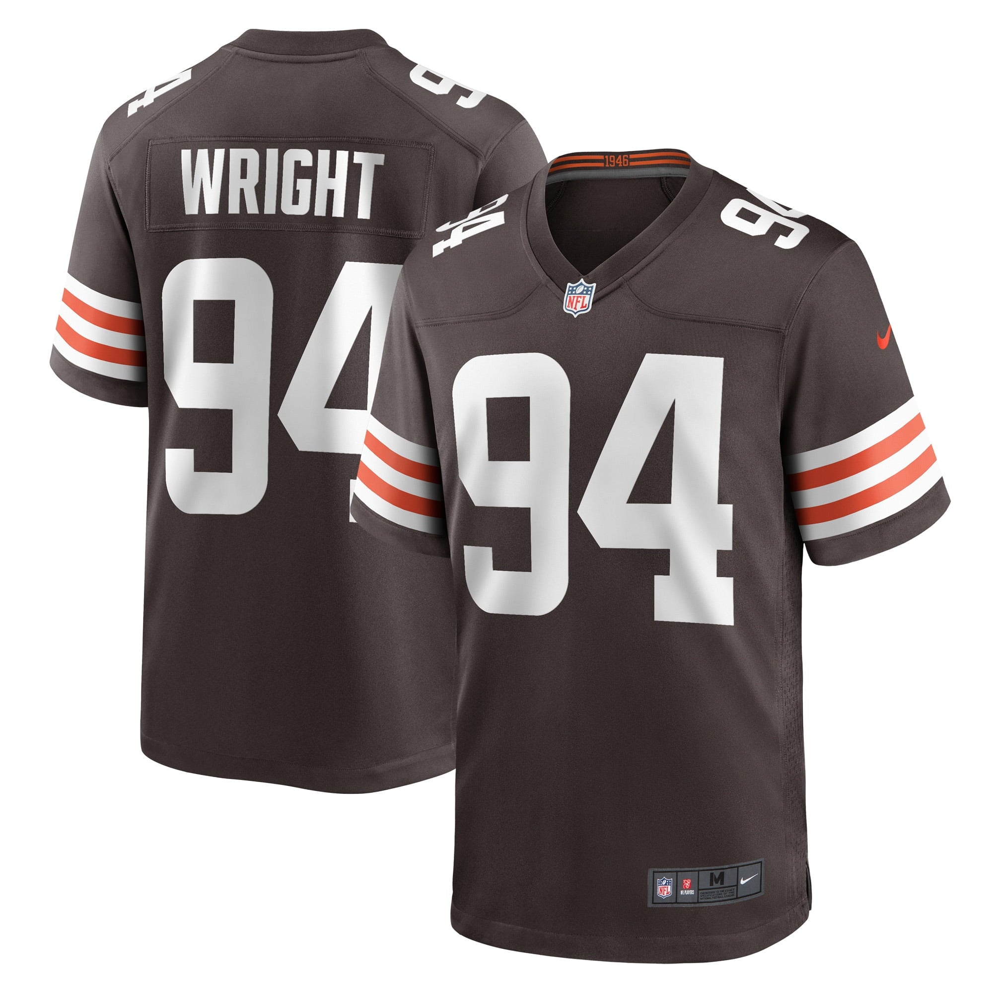 Men's Nike Alex Wright Brown Cleveland Browns Game Player Jersey - vstockx