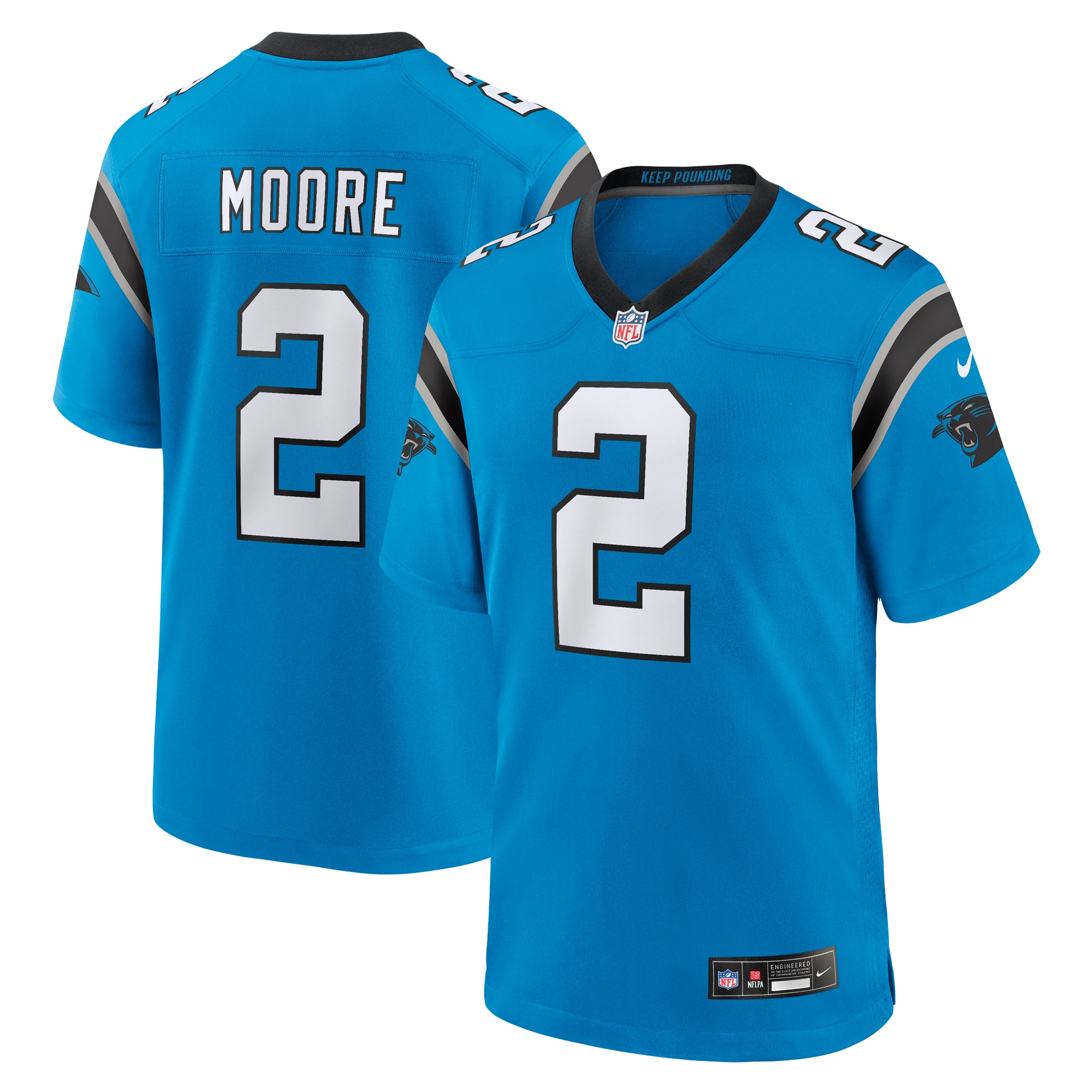 D.J. Moore Carolina Panthers Nike Alternate Game Jersey - Blue - vstockx