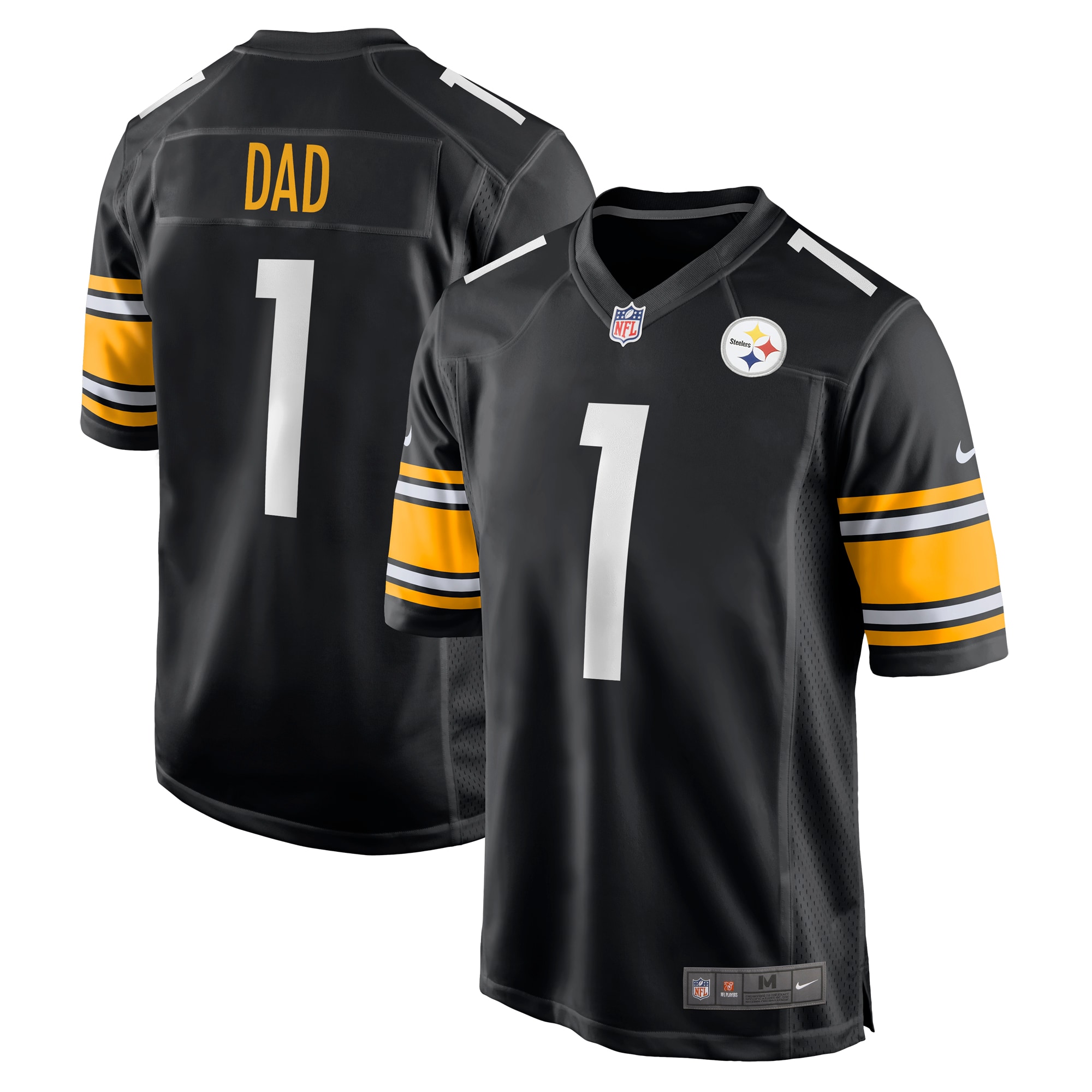 Number 1 Dad Pittsburgh Steelers Nike Game Jersey - Black - vstockx