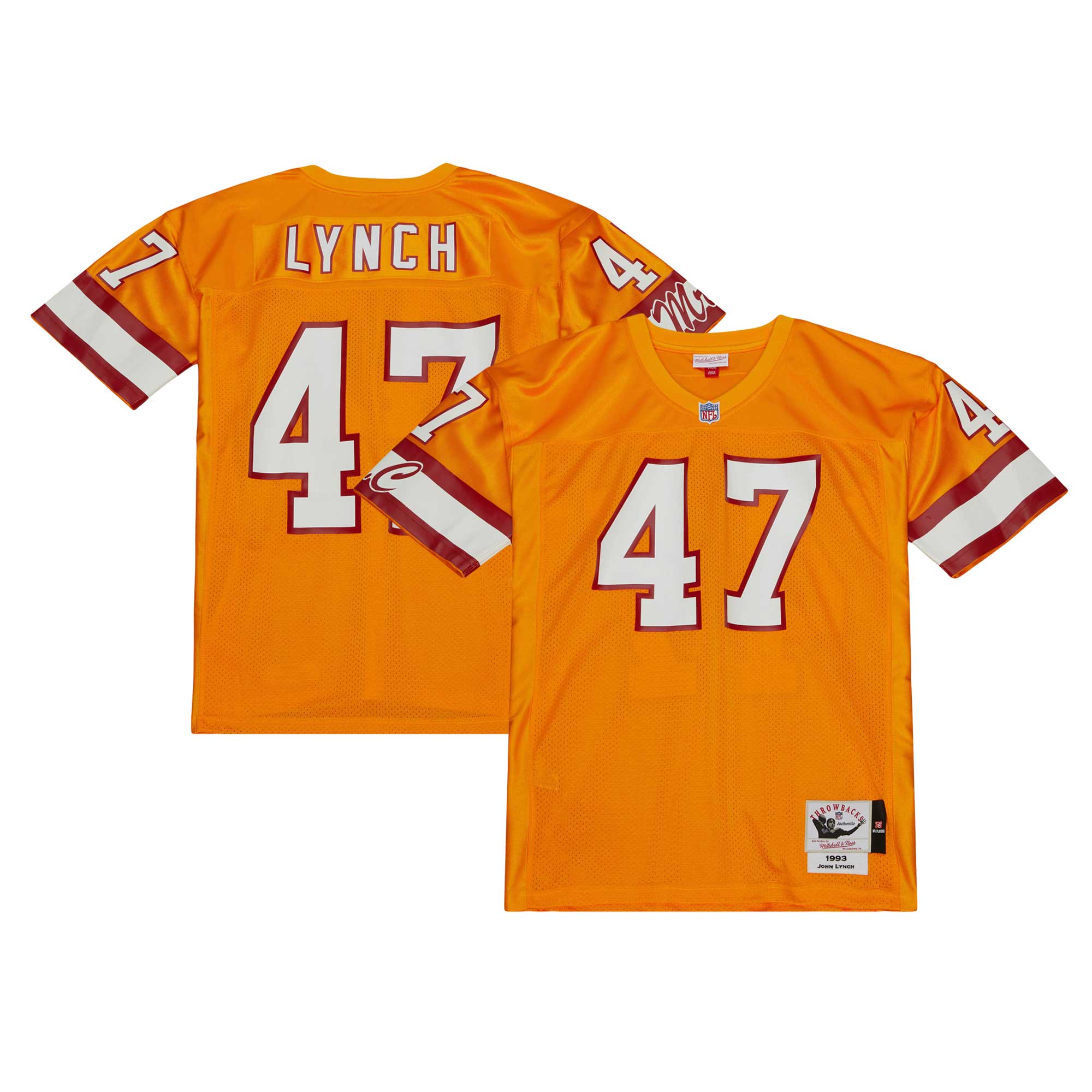 John Lynch Tampa Bay Buccaneers Mitchell & Ness 1993 Authentic Jersey - Orange - vstockx