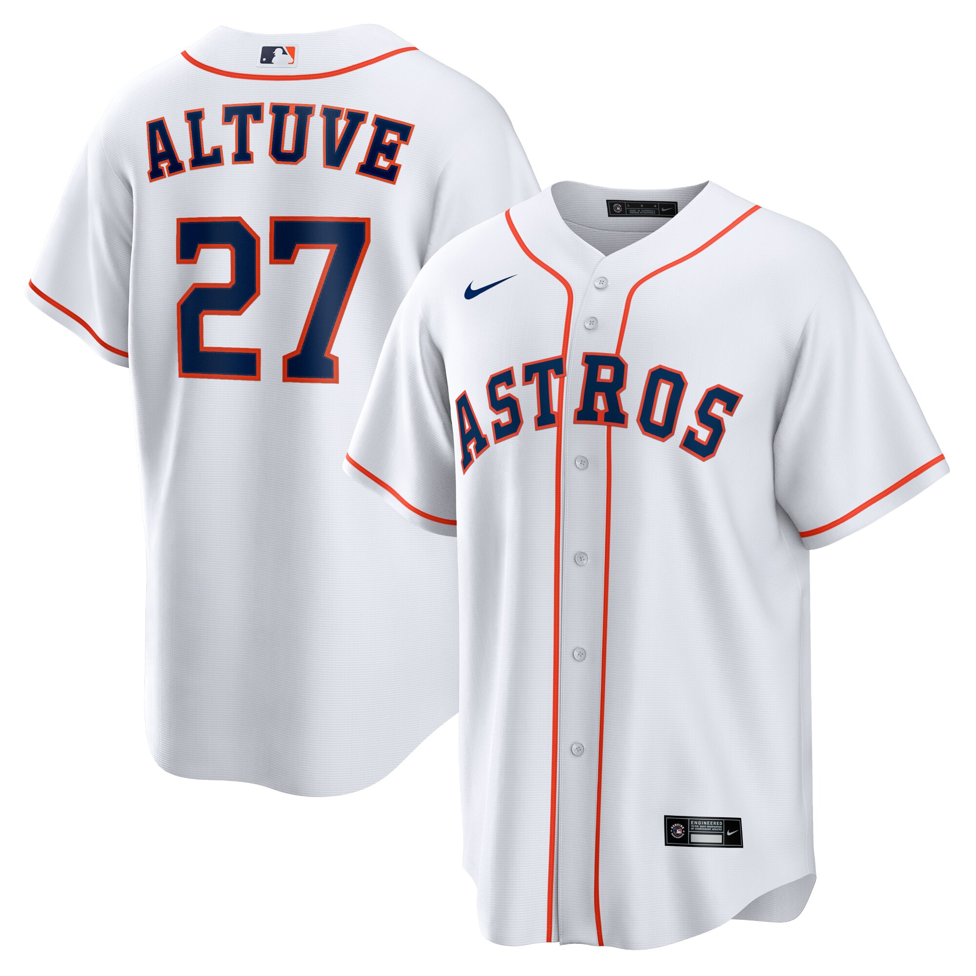 Jose Altuve Houston Astros Nike Home Replica Player Name Jersey - White - vstockx