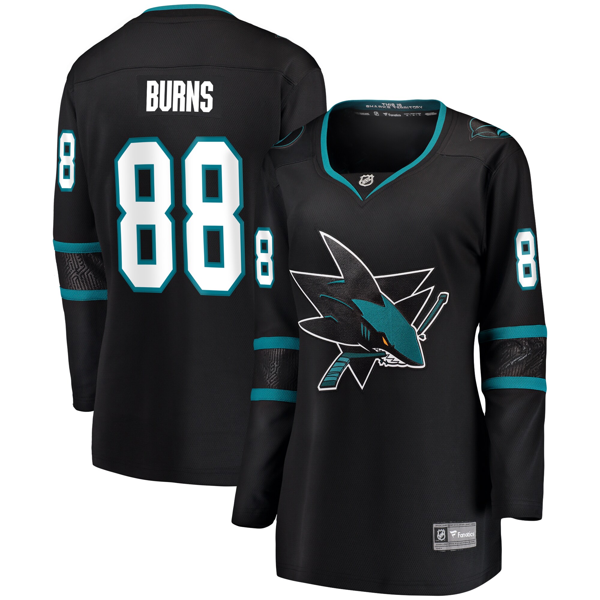 Brent Burns San Jose Sharks Fanatics Branded Women's Alternate Breakaway Player Jersey - Black - vstockx