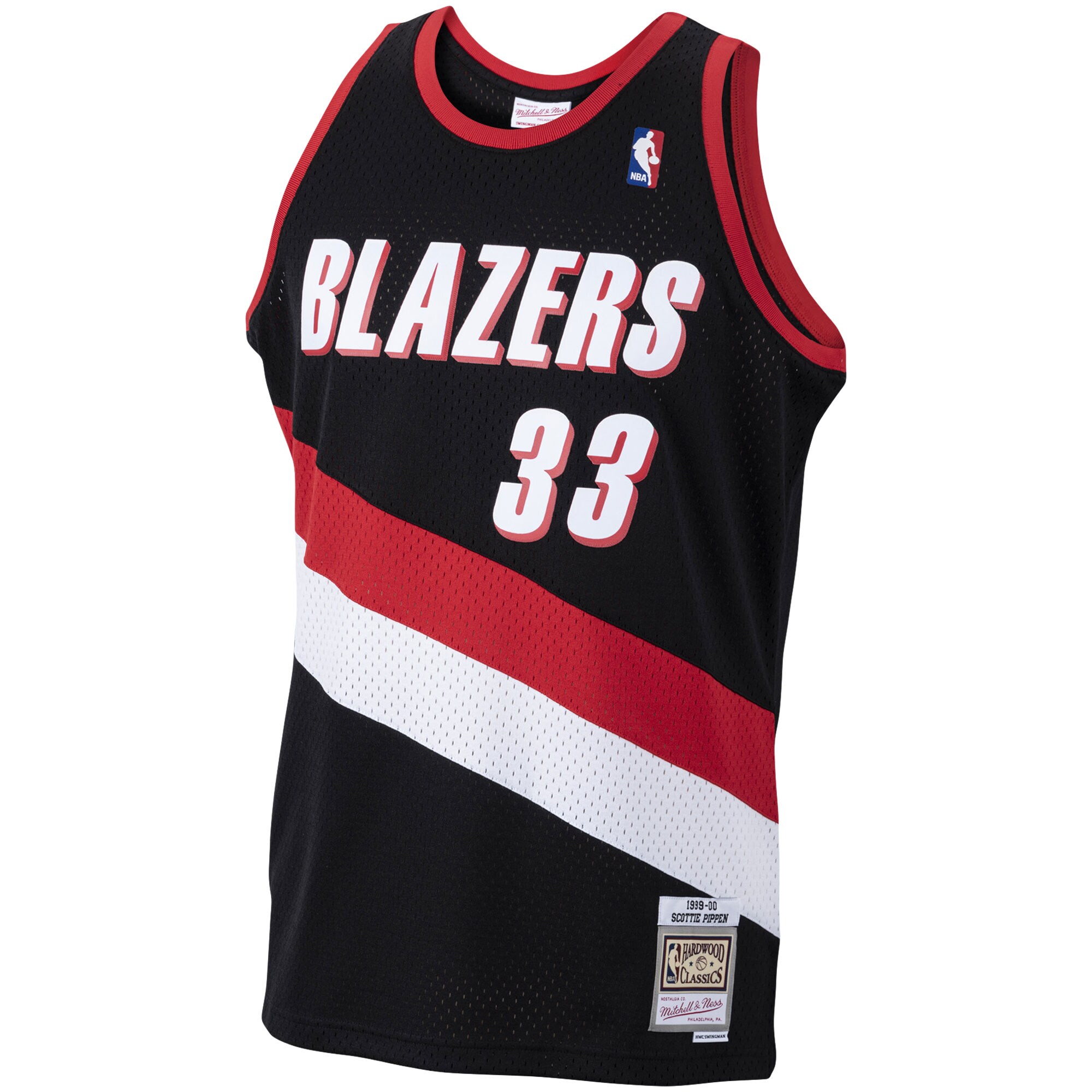 Scottie Pippen Portland Trail Blazers Mitchell & Ness Hardwood Classics Swingman Jersey - Black - vstockx