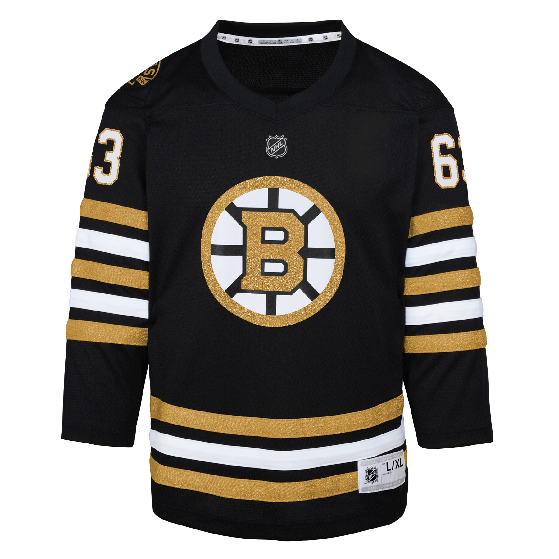 Brad Marchand Boston Bruins Youth 100th Anniversary Replica Player Jersey - Black - vstockx