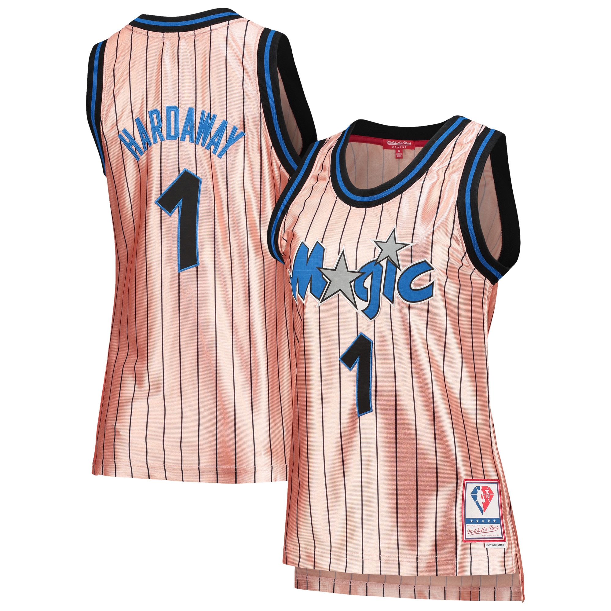 Penny Hardaway Orlando Magic Mitchell & Ness Women's 75th Anniversary Rose Gold 1993 Swingman Jersey - Pink - vstockx