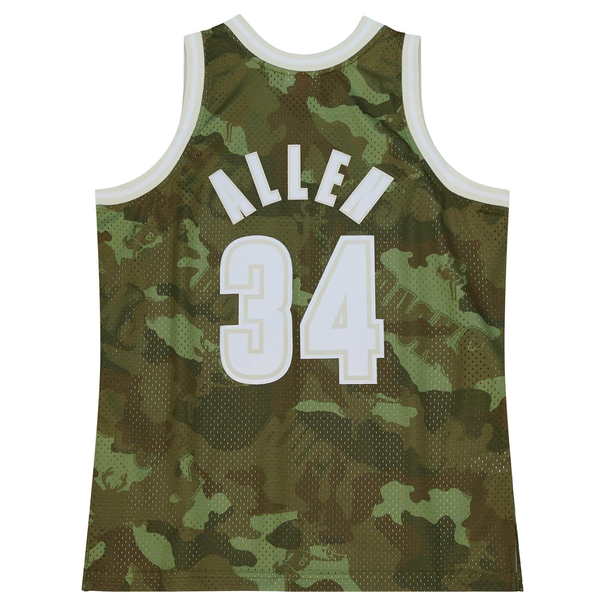 Ghost Green Camo Swingman Ray Allen Milwaukee Bucks 2000-01 Jersey - vstockx