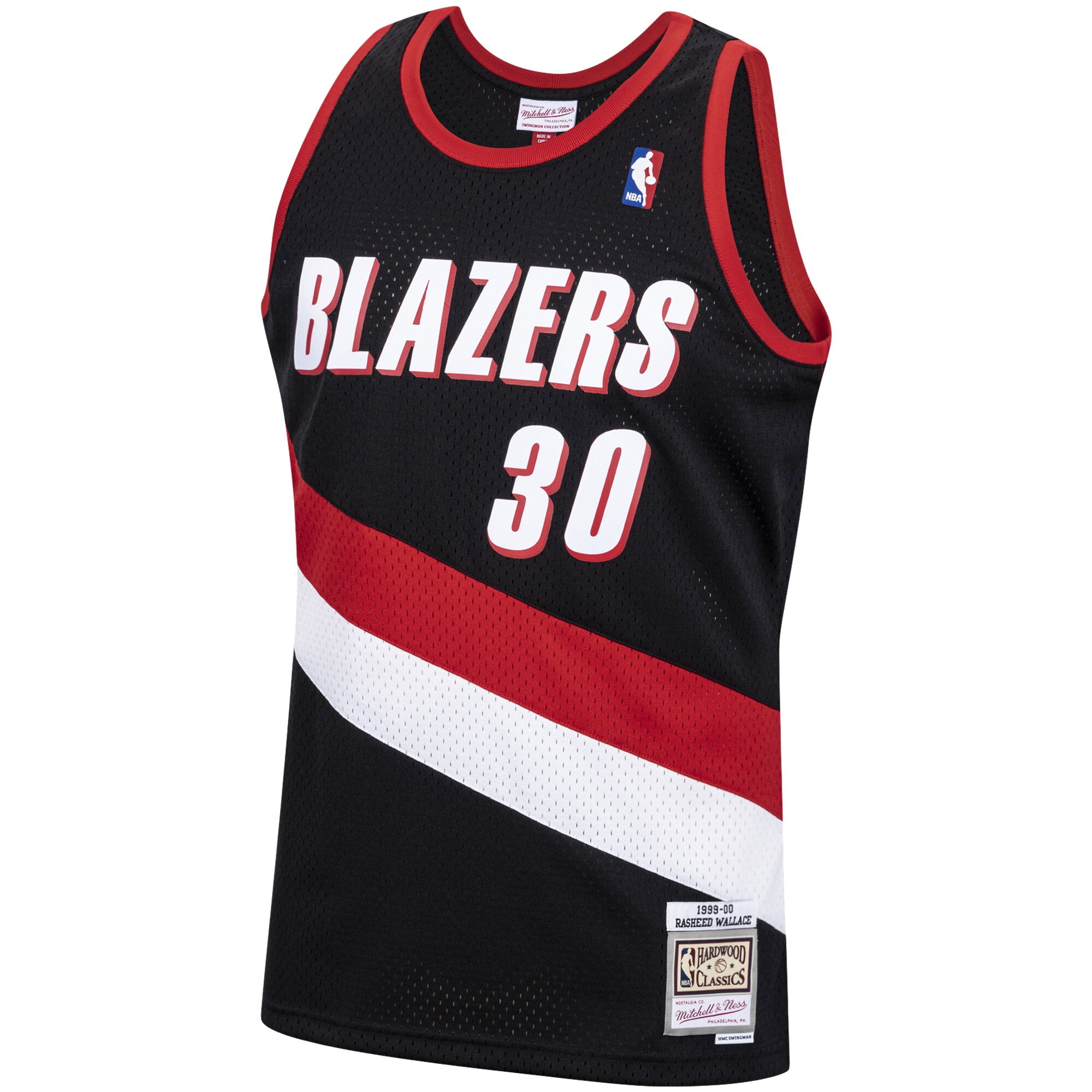 Rasheed Wallace Portland Trail Blazers Mitchell & Ness Hardwood Classics Swingman Jersey - Black - vstockx