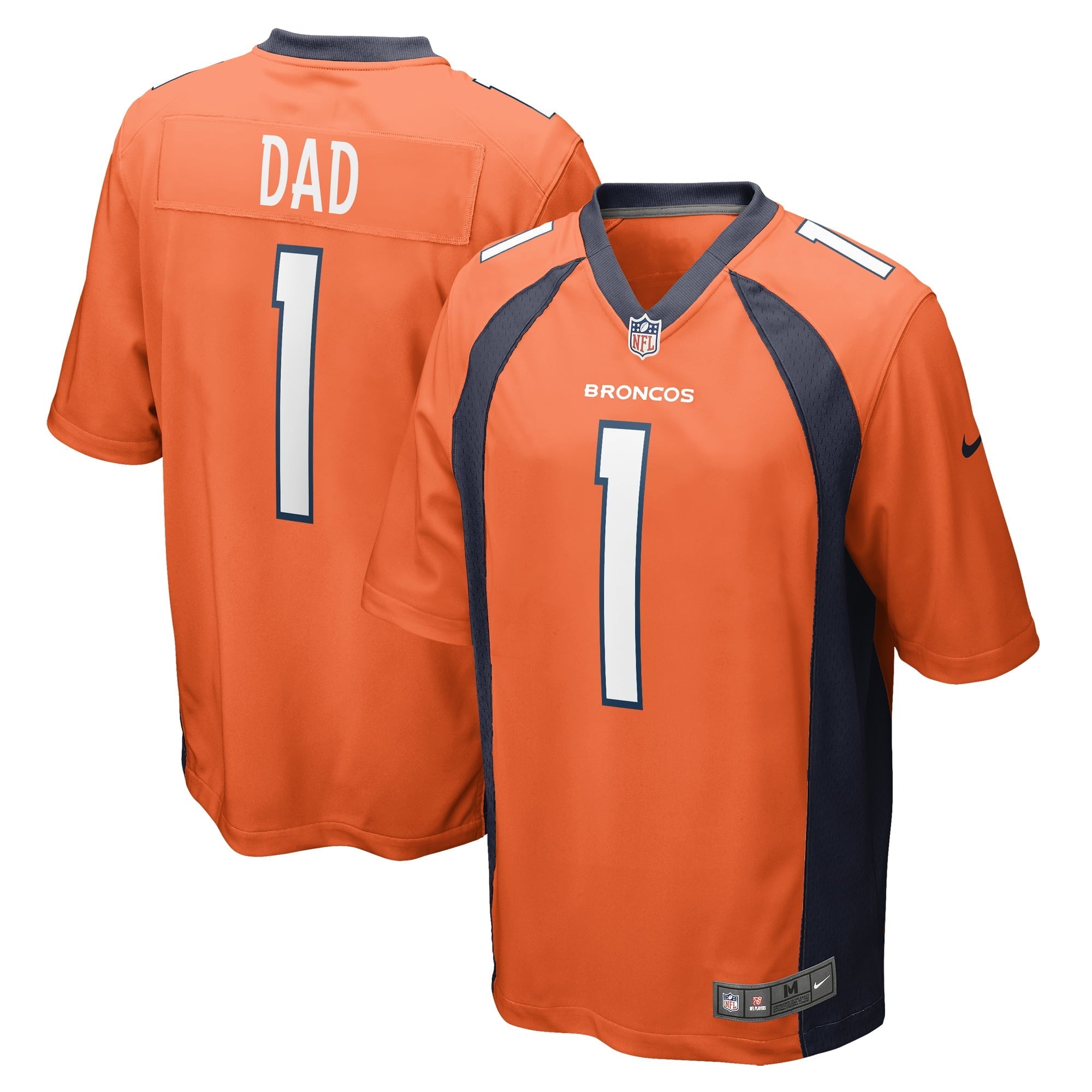 Men's Nike Number 1 Dad Orange Denver Broncos Game Jersey - vstockx