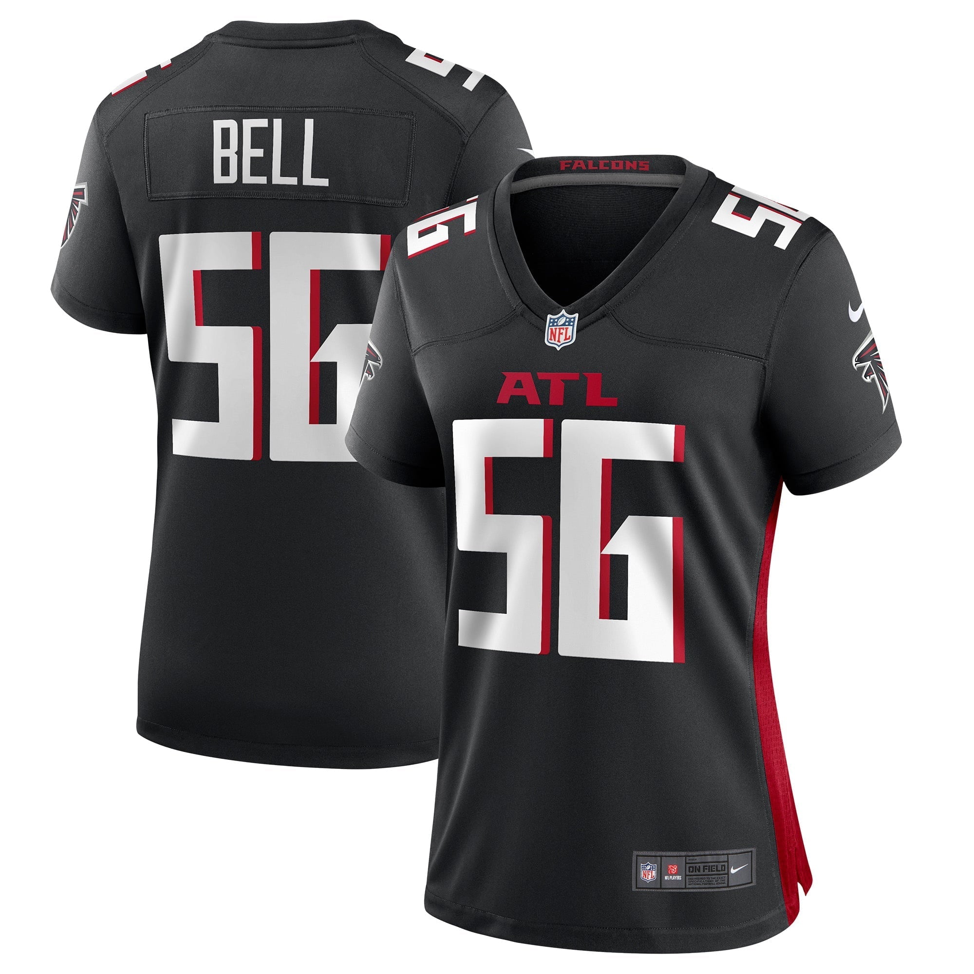 Women's Nike Quinton Bell Black Atlanta Falcons Game Jersey - vstockx