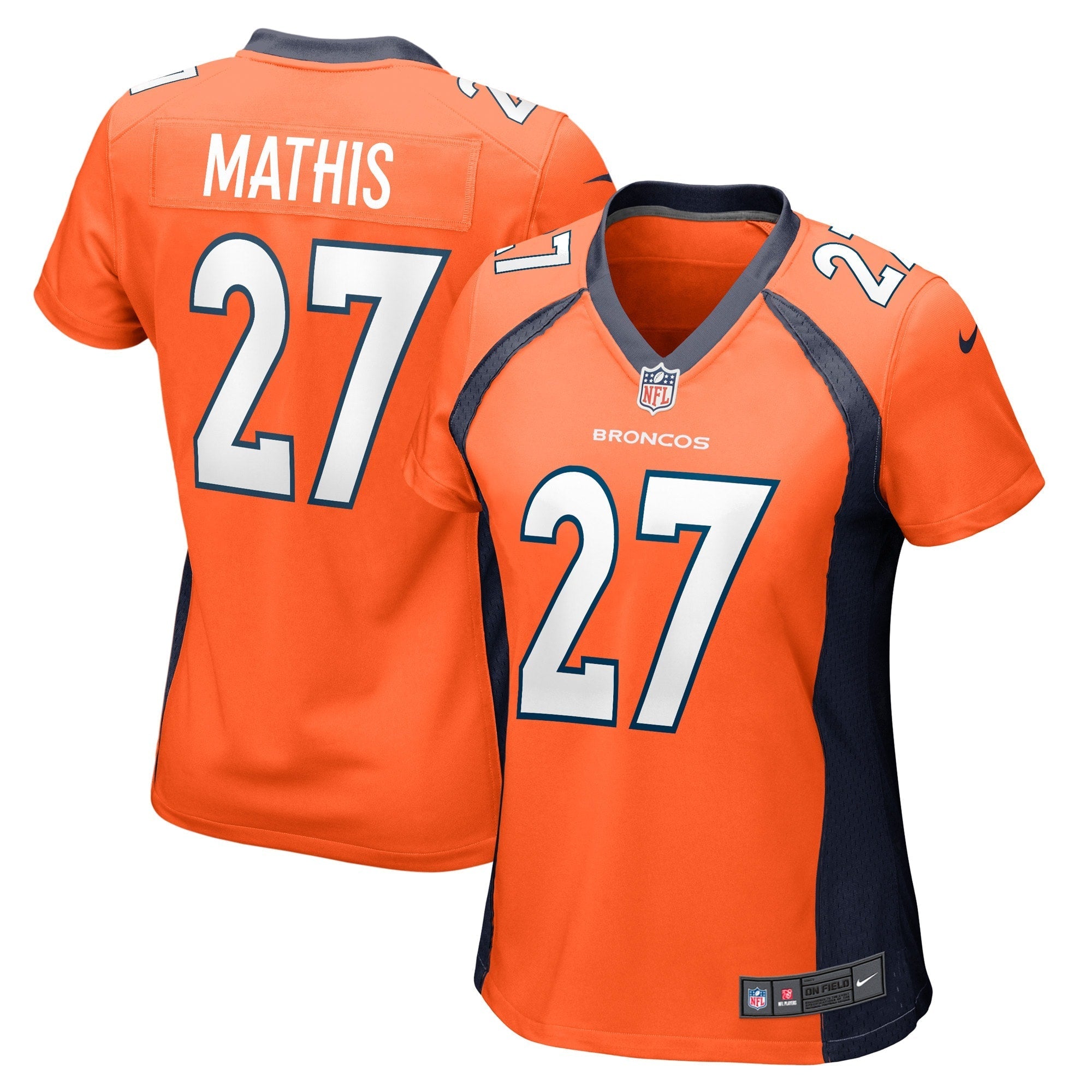 Women's Nike Damarri Mathis Orange Denver Broncos Game Player Jersey - vstockx