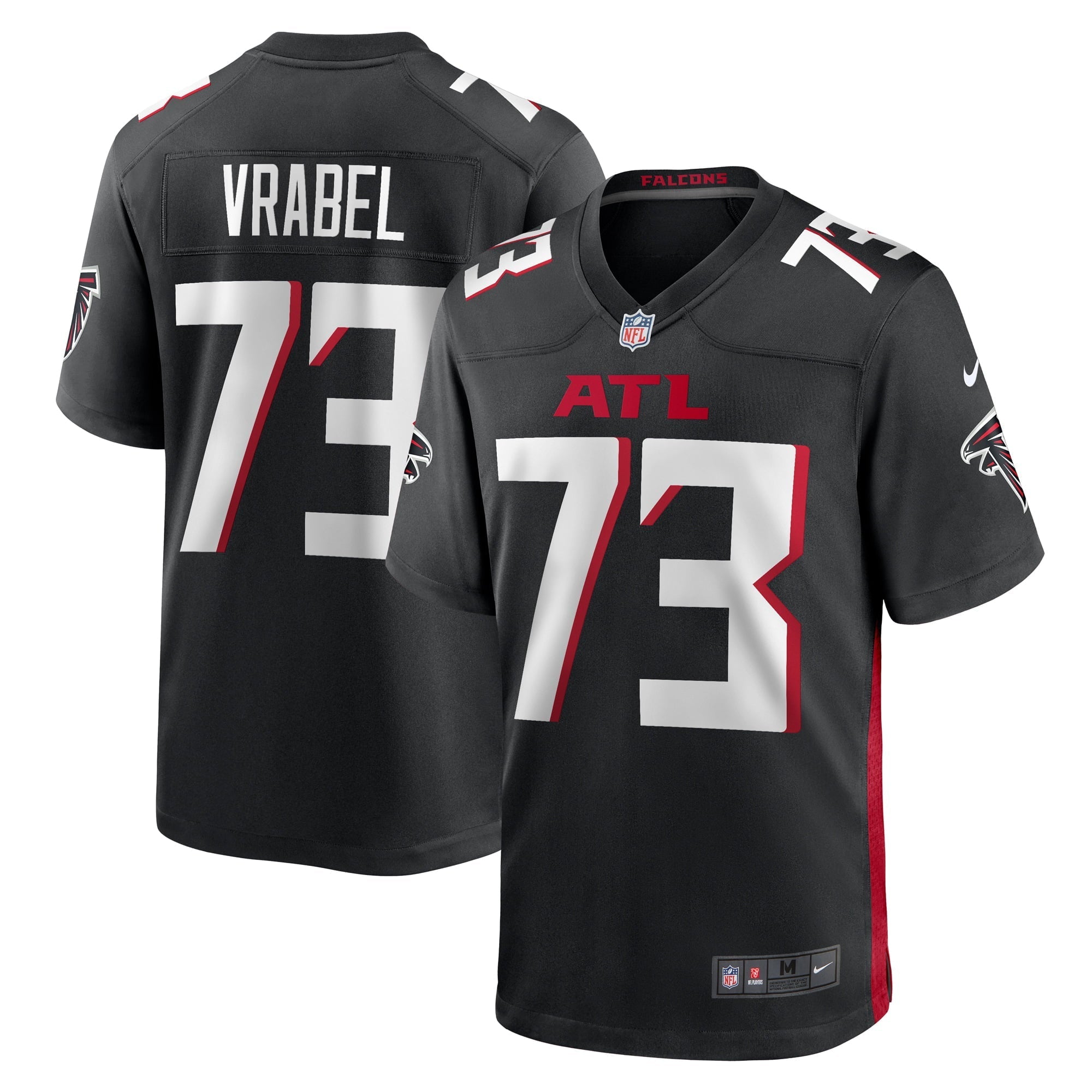 Men's Nike Tyler Vrabel Black Atlanta Falcons Player Game Jersey - vstockx