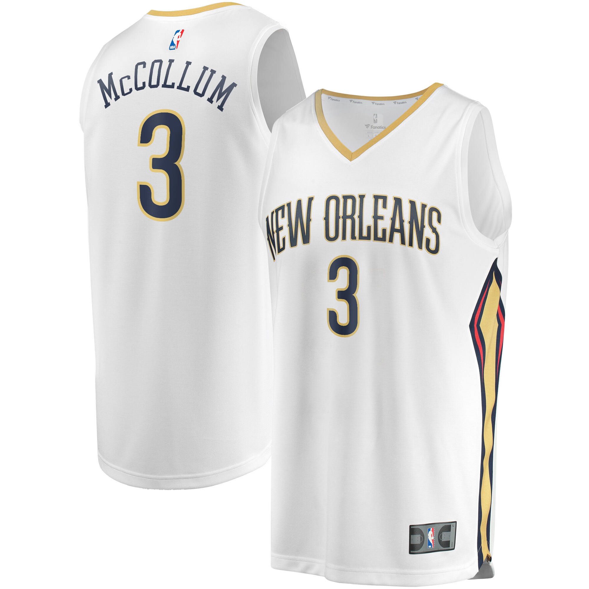 C.J. McCollum New Orleans Pelicans Fanatics Branded Fast Break Replica Jersey - Association Edition - White - vstockx