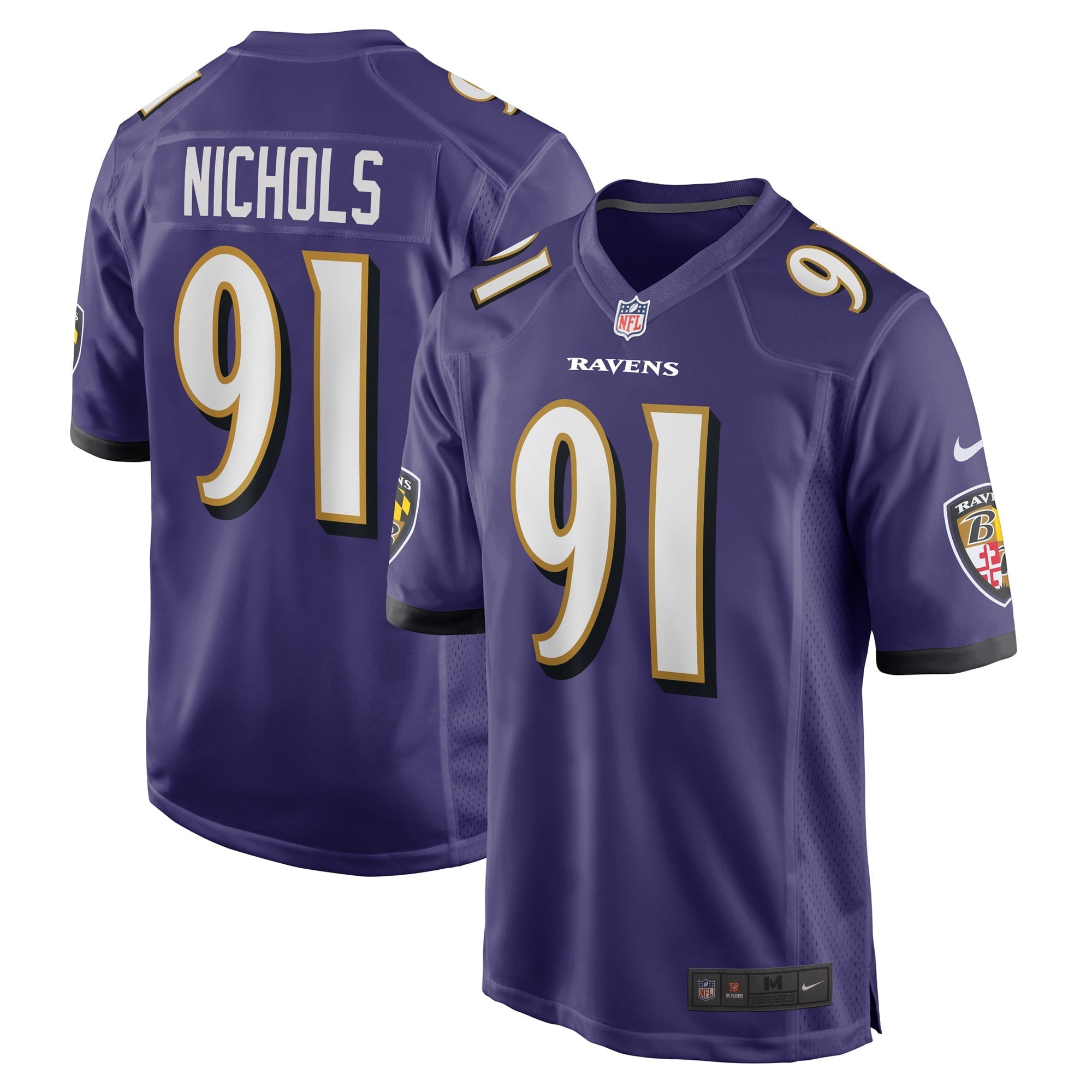 Men's Nike Rayshad Nichols Purple Baltimore Ravens Game Player Jersey - vstockx