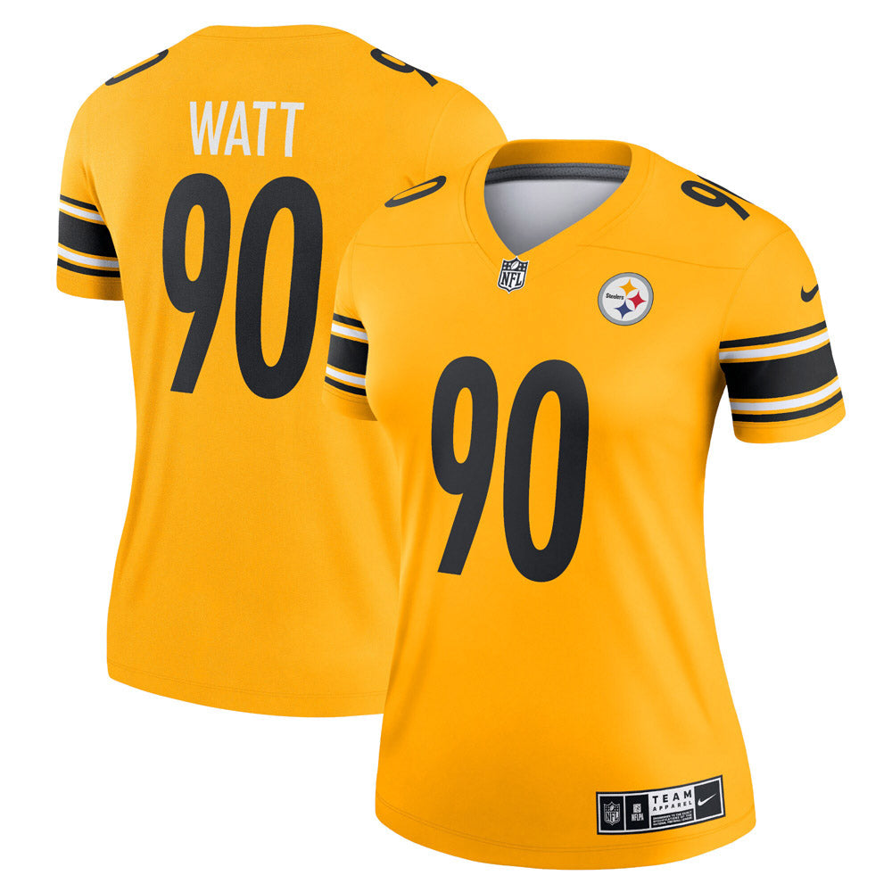 Women's Pittsburgh Steelers T.J. Watt Inverted Legend Jersey Gold - vstockx