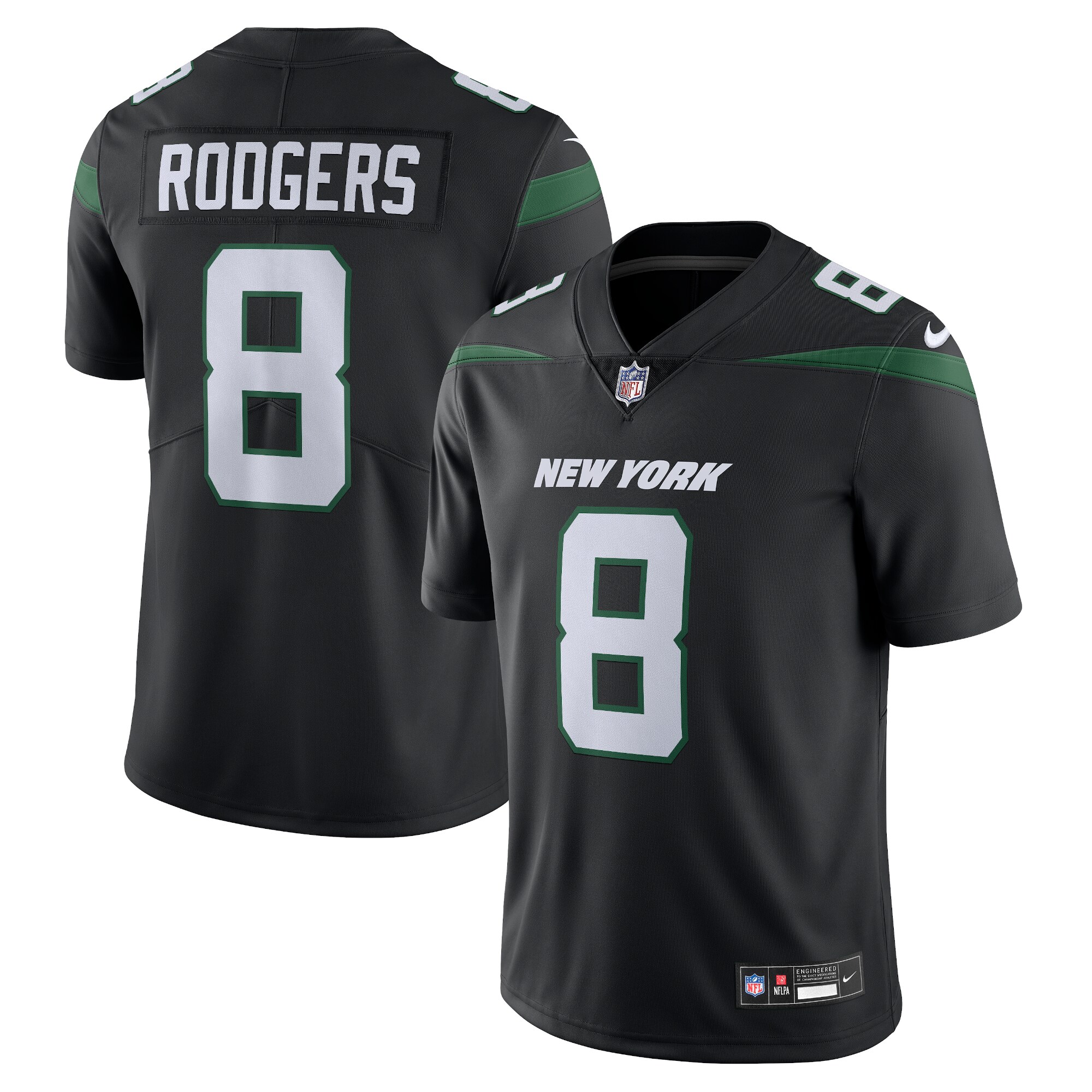 Aaron Rodgers New York Jets Nike Vapor Untouchable Limited Jersey - Black - vstockx
