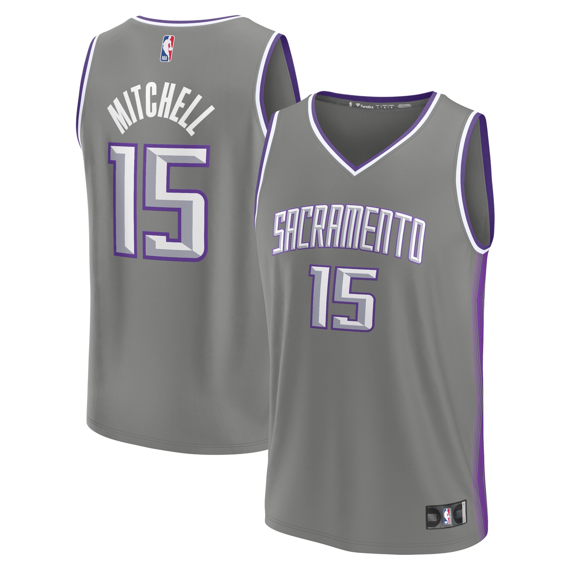 Davion Mitchell Sacramento Kings Fanatics Branded 2022/23 Fastbreak Jersey - City Edition - Gray - vstockx
