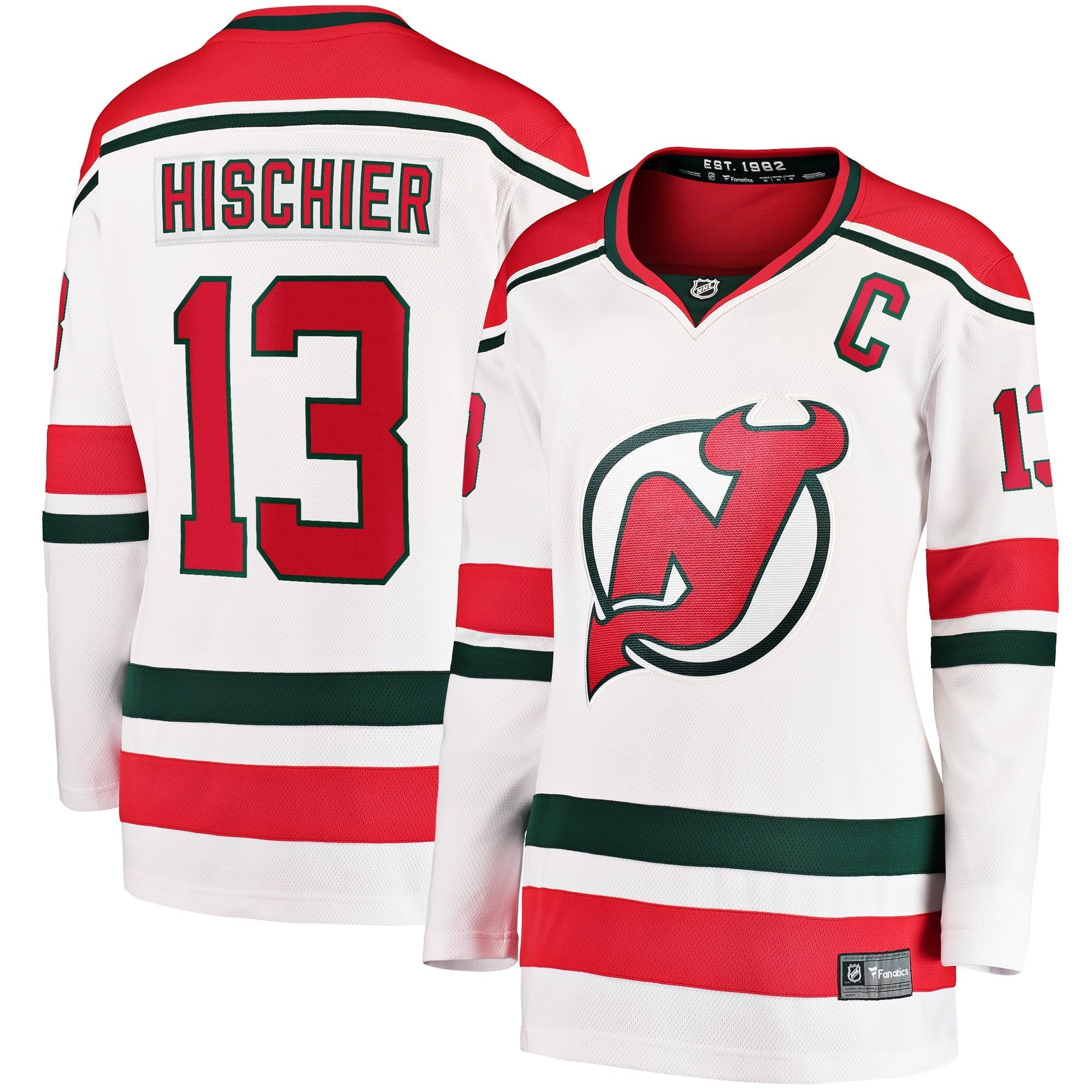 Women's Fanatics Branded Nico Hischier White New Jersey Devils 2022/23 Heritage Premier Breakaway Jersey - vstockx
